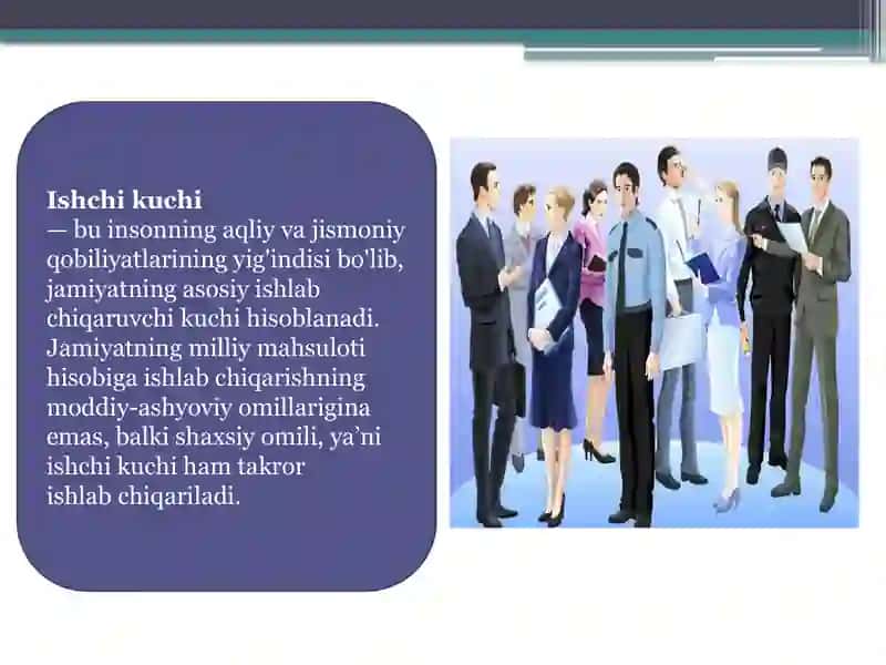 Ishchi kuchi, uning bandligi va ishsizlik. 4