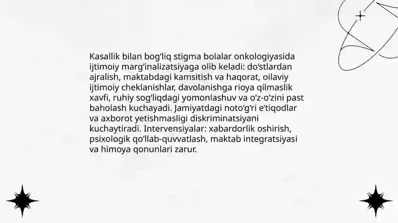 Bolalar onkologiyasining ijtimoiy psixologik muammolari 4