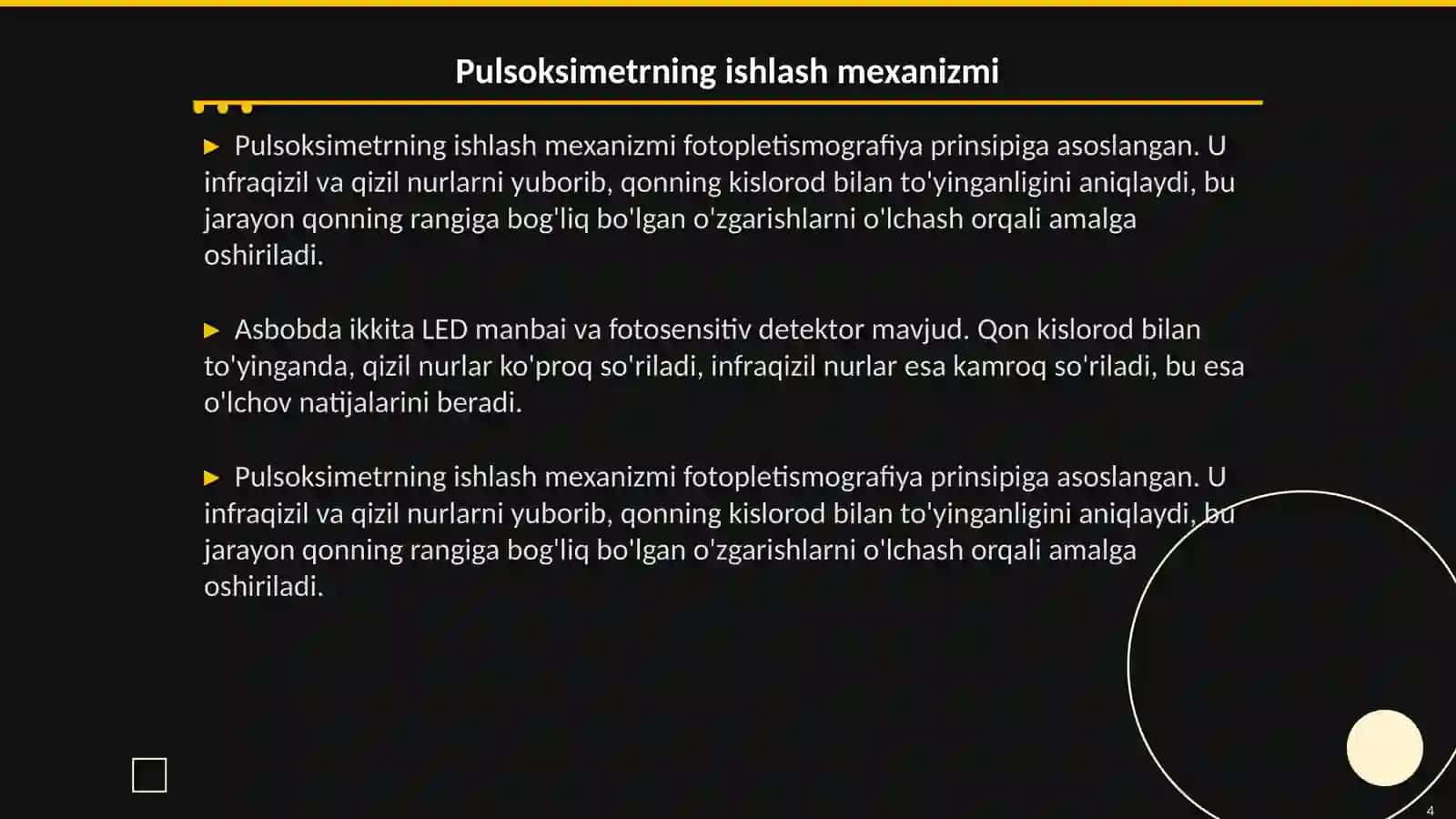 PULSOKSIMETRNING ISHLASH PRINSIPI 4