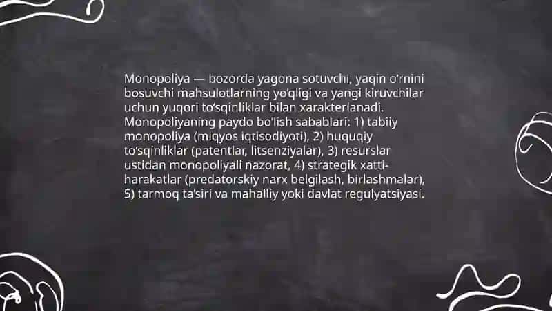 Mukammal bozorda raqobat va monopoliya 4