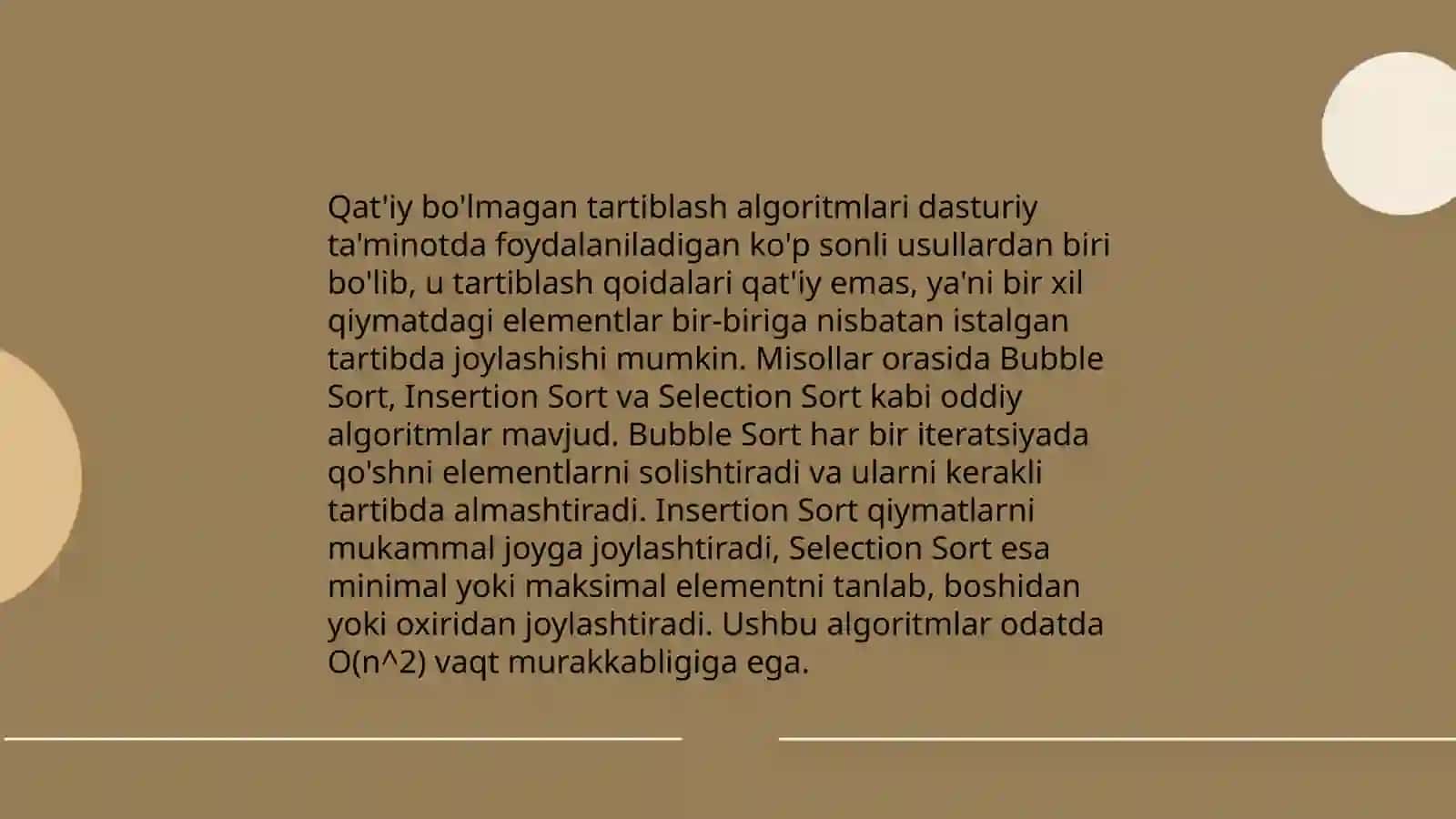 Tartiblash ólchov texnikasi 4