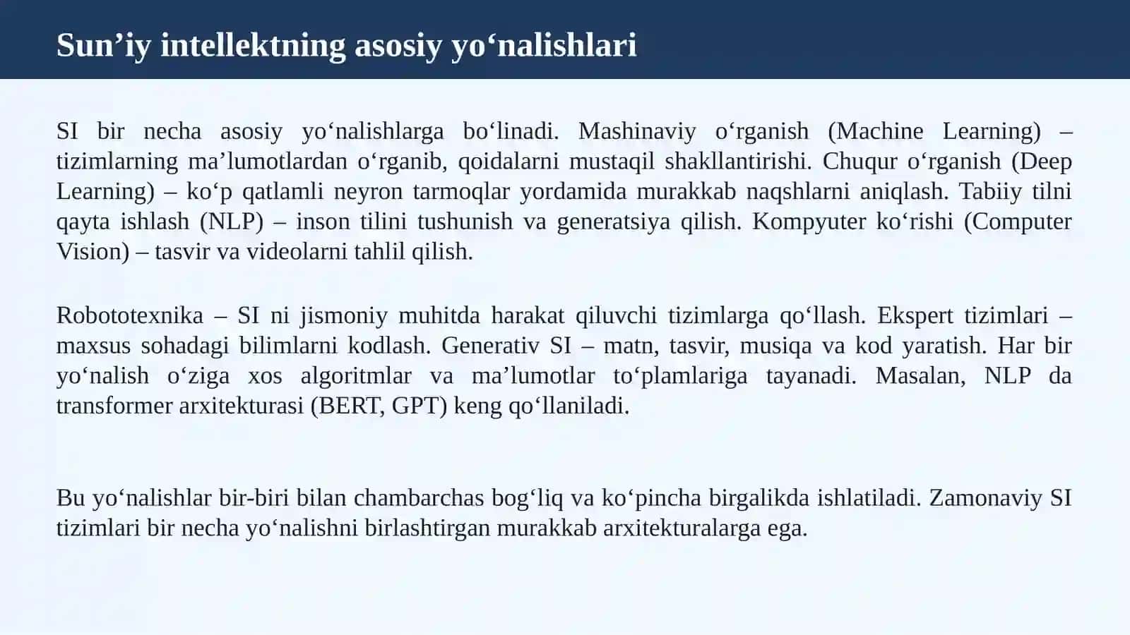 Sun’iy intellekt va uning zamonaviy hayotdagi o‘rni 4