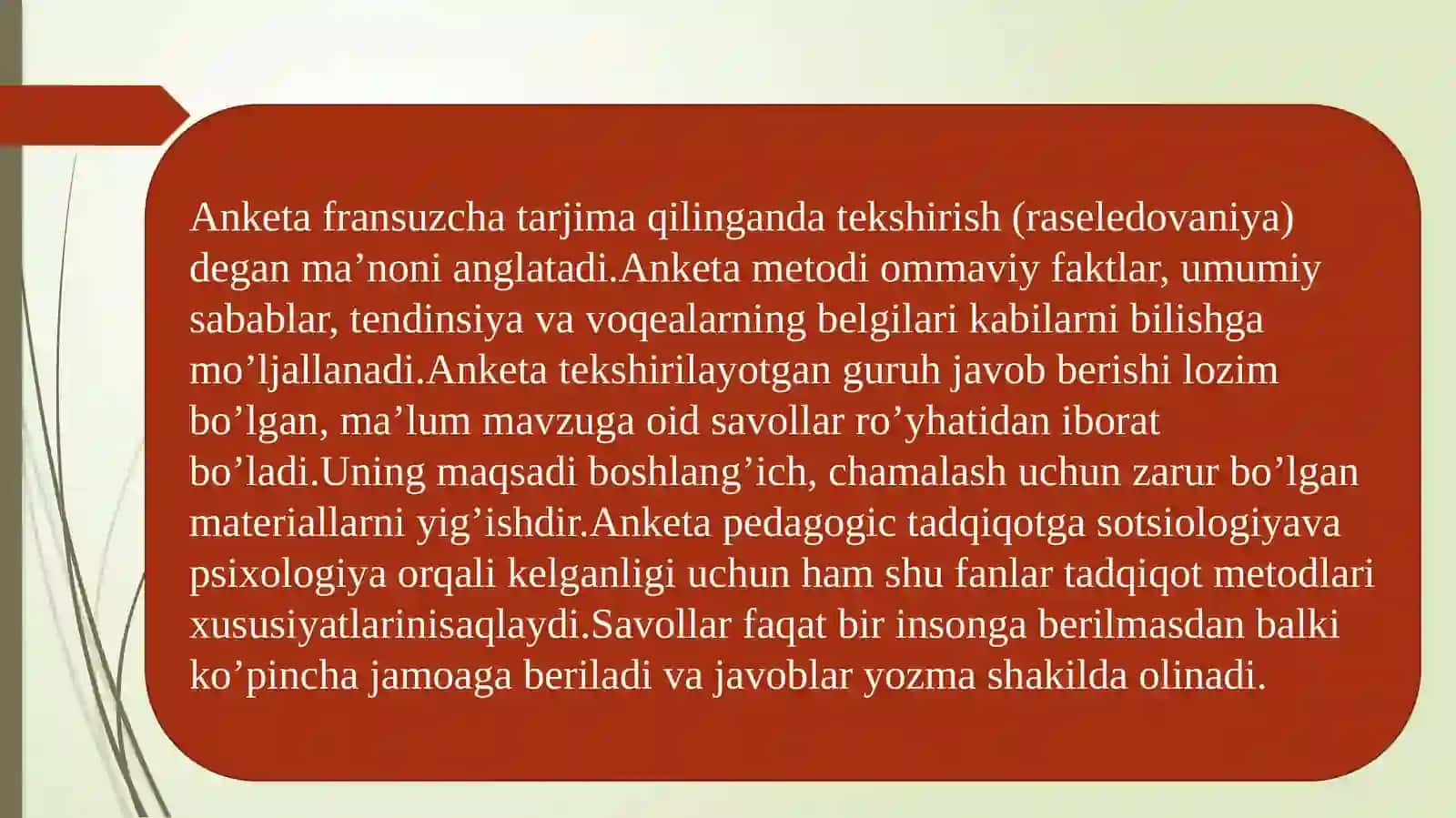 Anketa tuzish metodi 4
