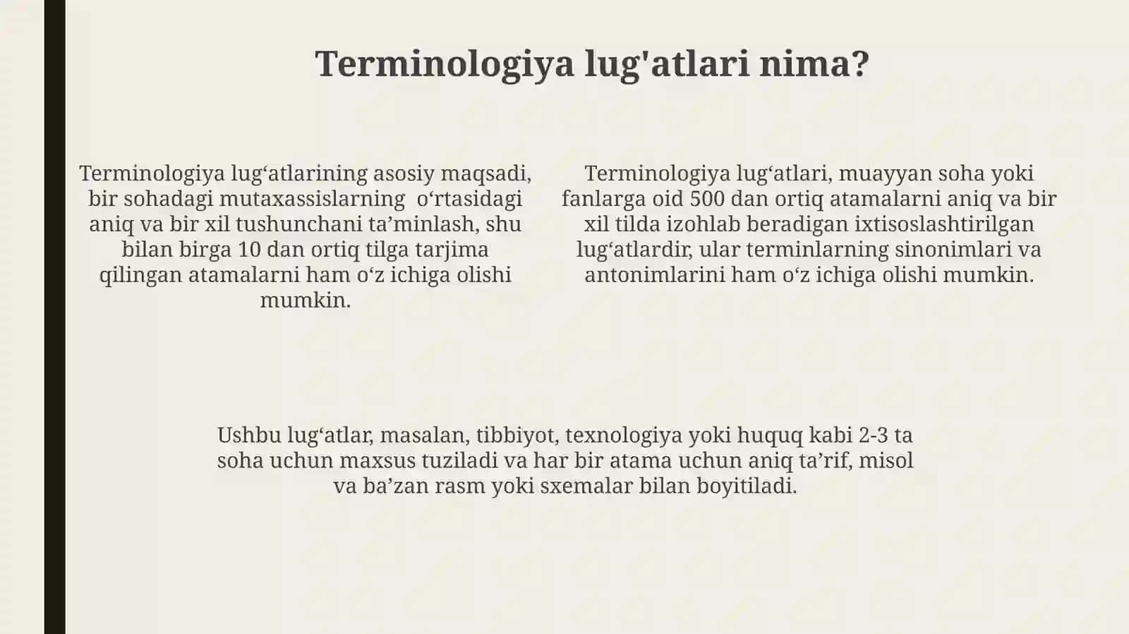 Terminalogik lugatlar 4