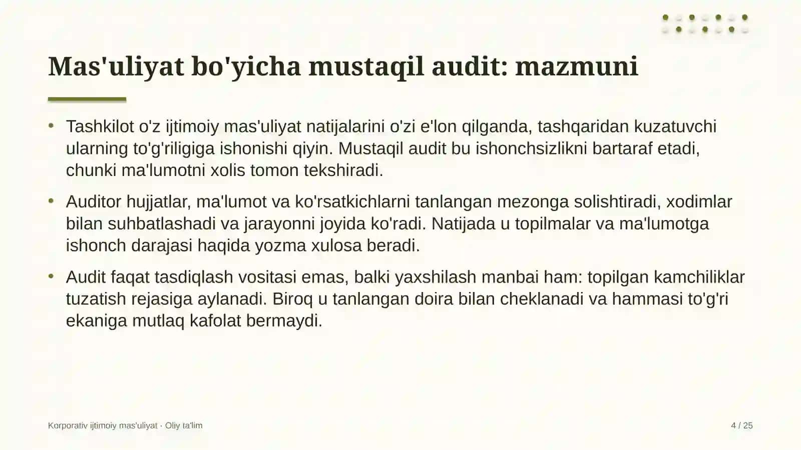 Farmatsevtika sanoatida ijtimoiy mas'uliyat bo'yicha mustaqil auditdan o'tish 4
