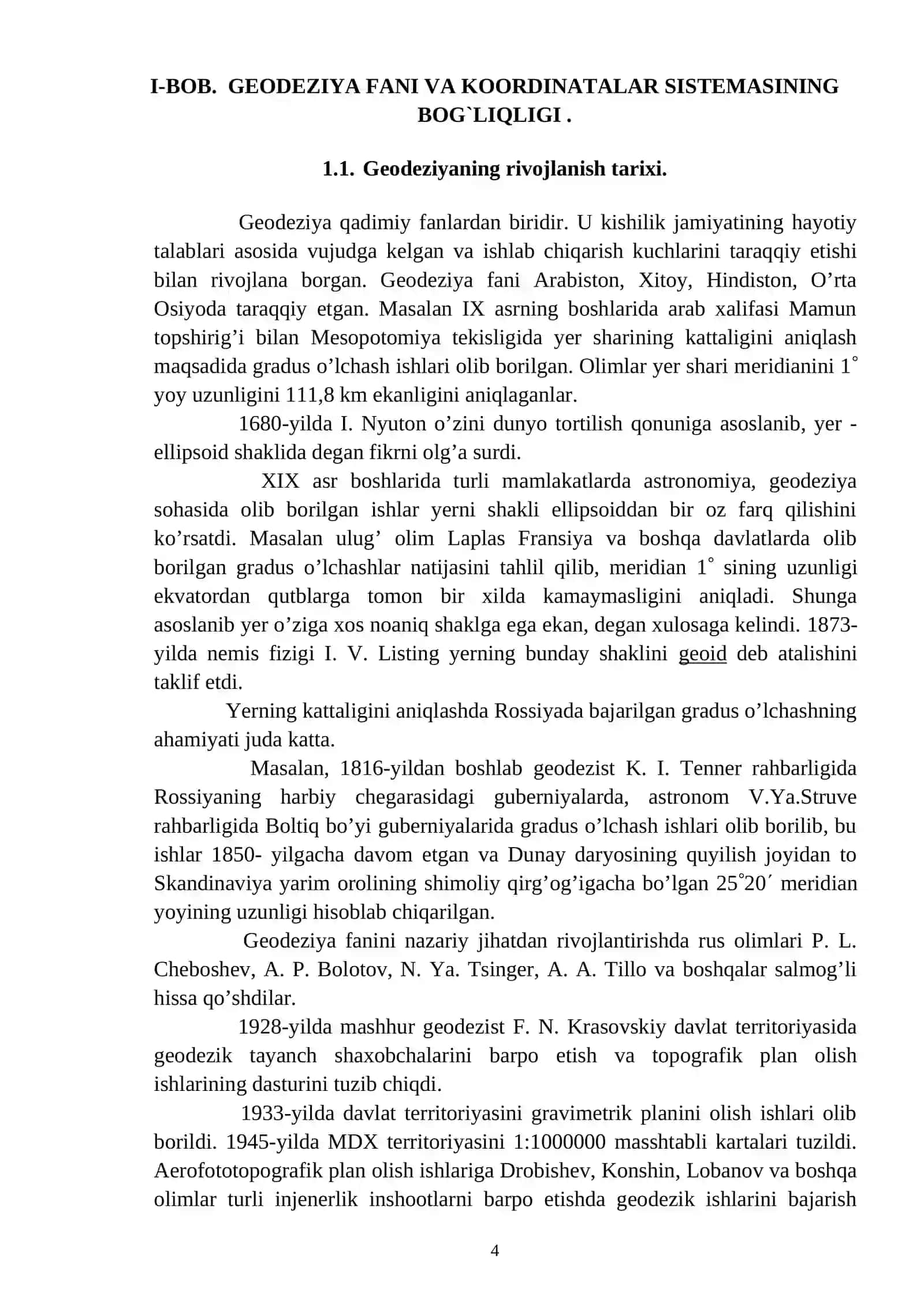 GAUS-KRYUGERNING YASSI TO`G`RI BURCHAKLI KOORDINATALAR SISTEMASI 4