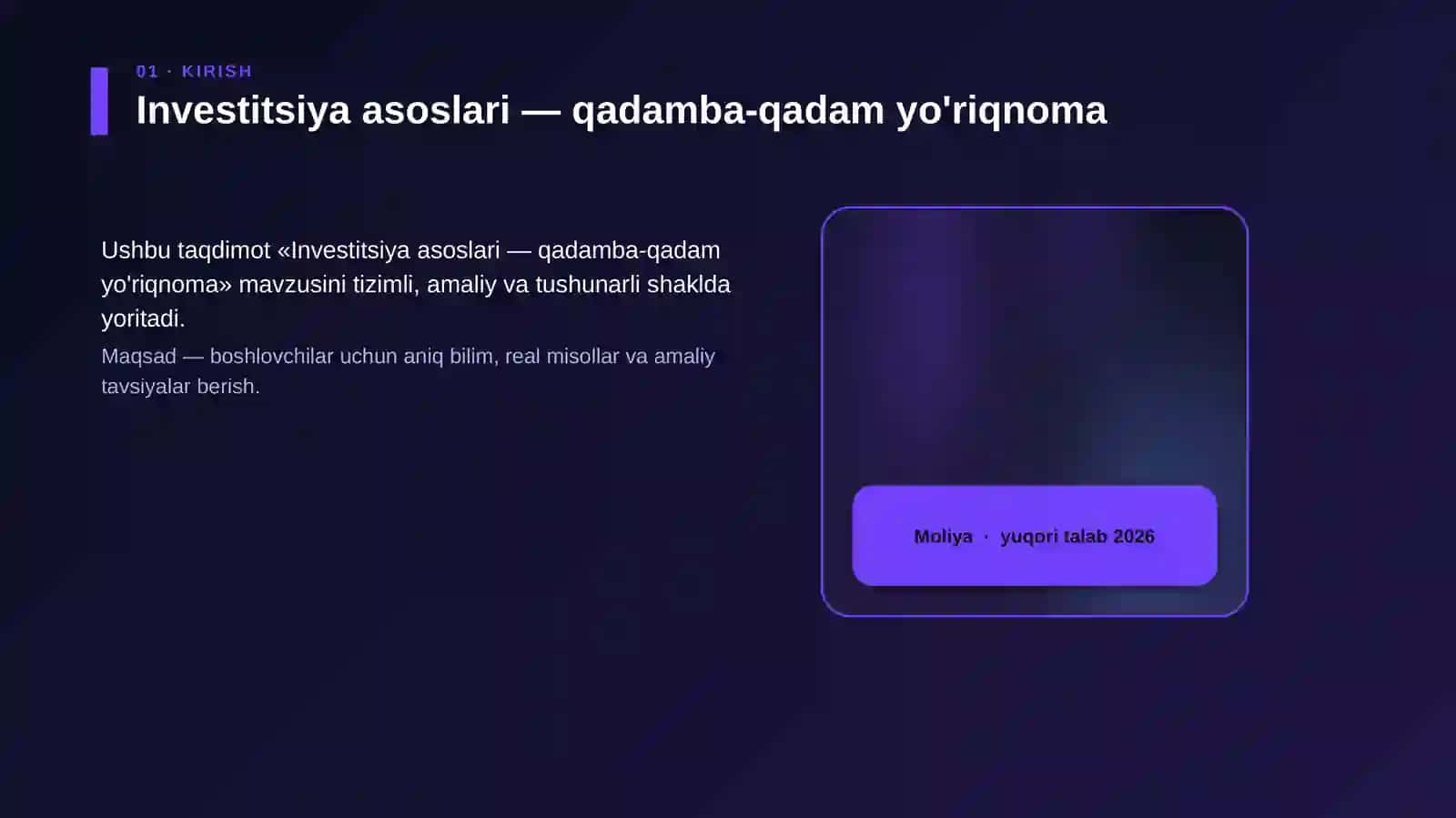 Investitsiya asoslari — qadamba-qadam yo'riqnoma 4