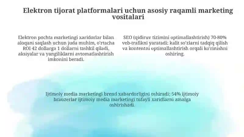 Elektron savdo maydonlarida raqamli marketing vositalaridan foydalanish 4