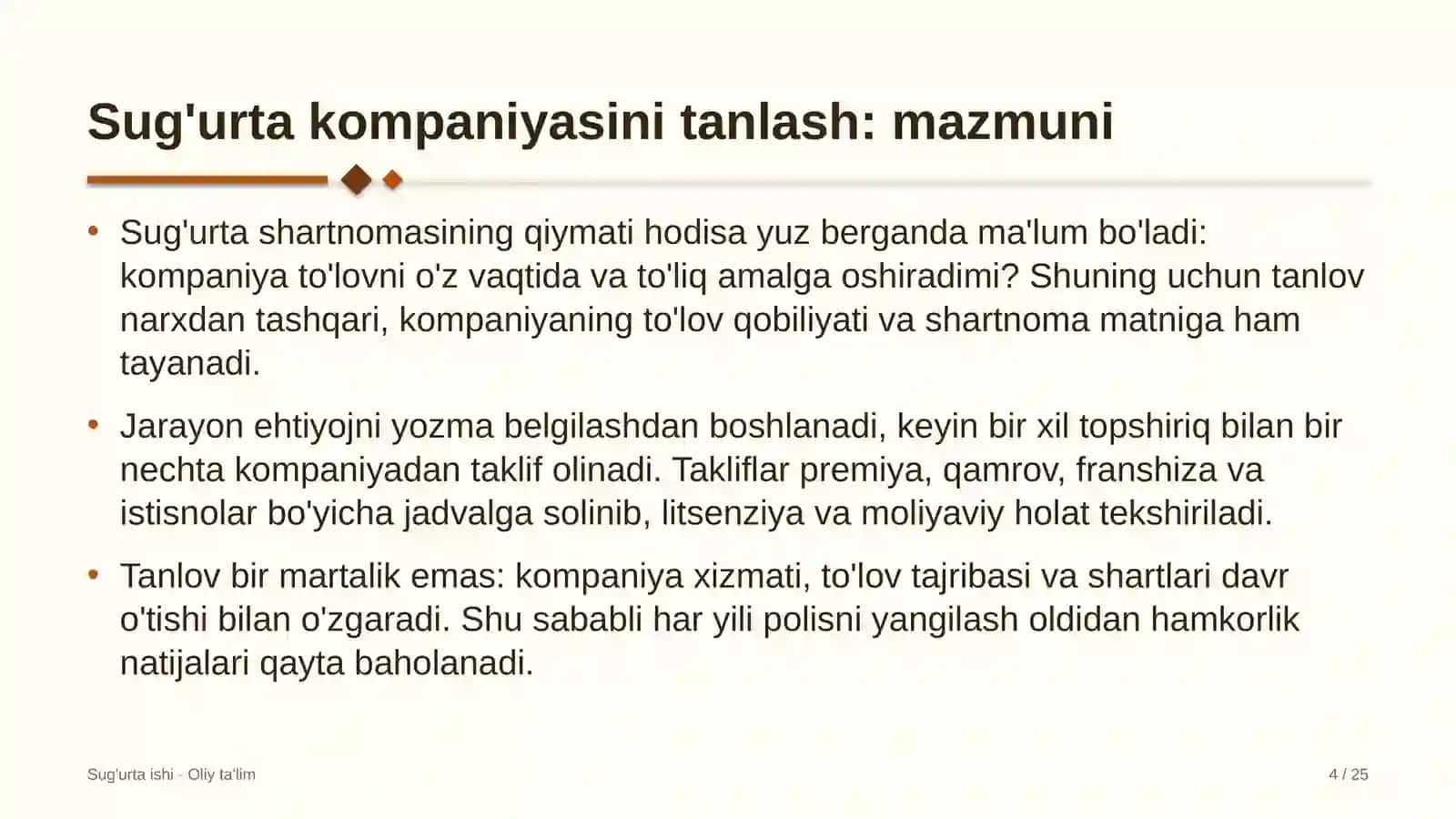 Tikuvchilik atelyelarida sug'urta kompaniyasini tanlash 4