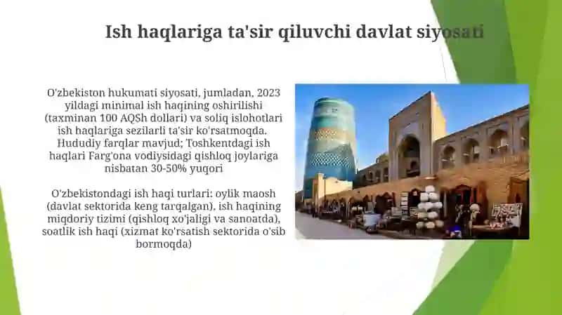 O‘ZBEKISTONDA ISH HAQI, ISH HAQI TURLARI VA ISH HAQINI OSHIRISHNING ISTIQBOLLARI 4