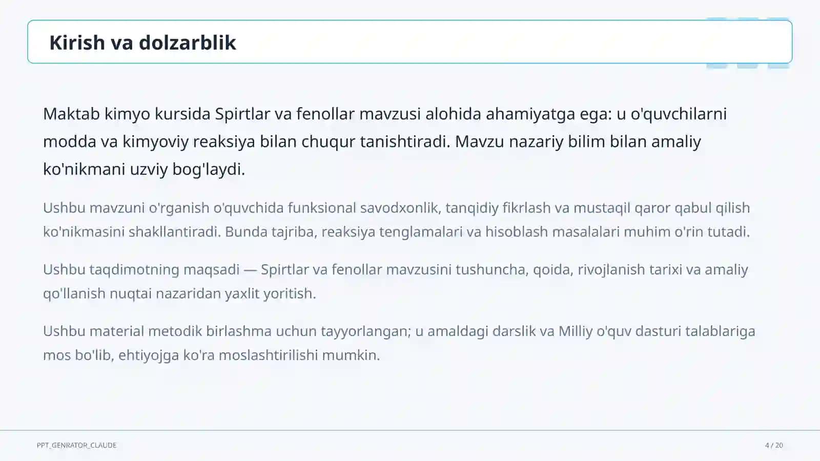 Spirtlar va fenollar (10-sinf) 4