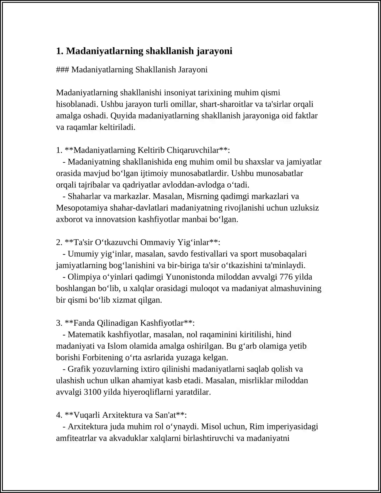 MADANIYATLAR TIRIK ORGANIZIM KABI TUGʻULADI OʻSADI VA HALOK BOʻLADI 4