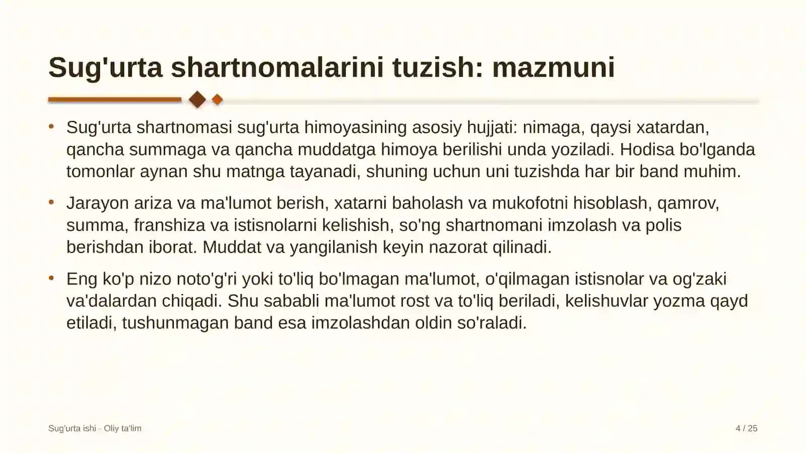 energetika ta'mirlash korxonalarida sug'urta shartnomalarini tuzish 5342 4