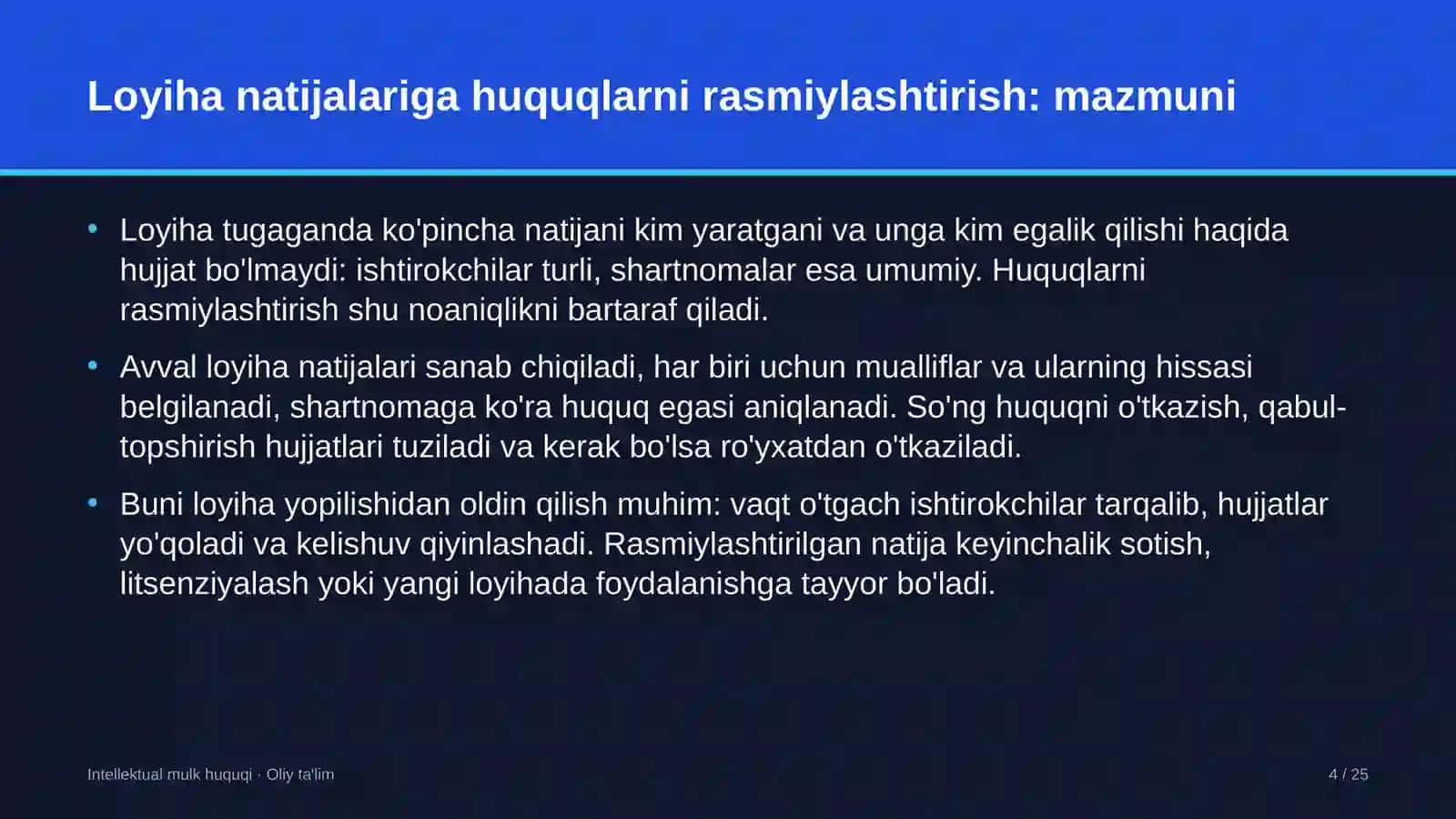 avtomobilsozlik sanoatida loyiha natijalariga intellektual huquqlarni rasmiylashtirish 4141 4