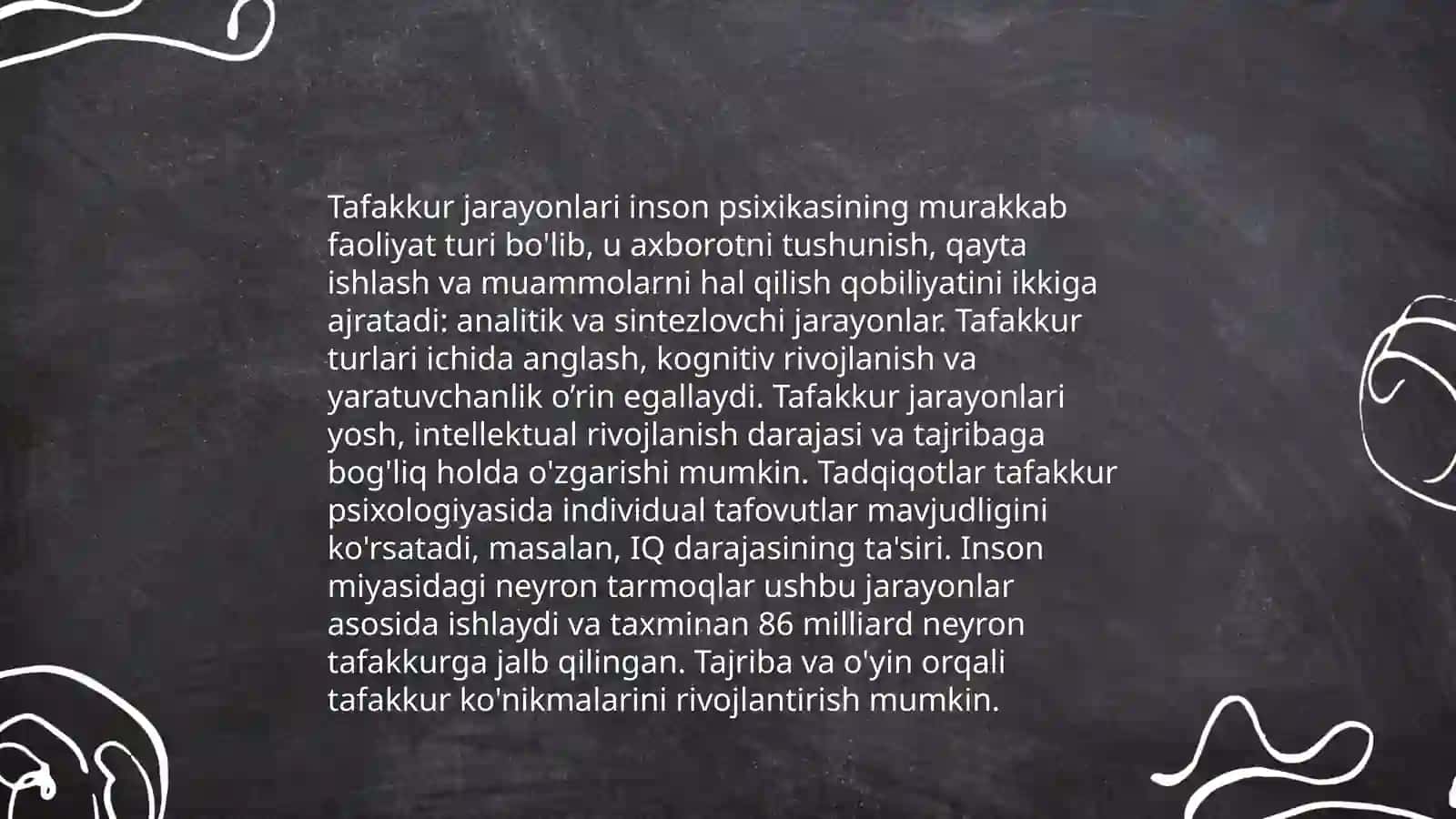 Tafakkur psixologiyasi sohasida ishlarning nazariy va amaliy ahamiyati 4
