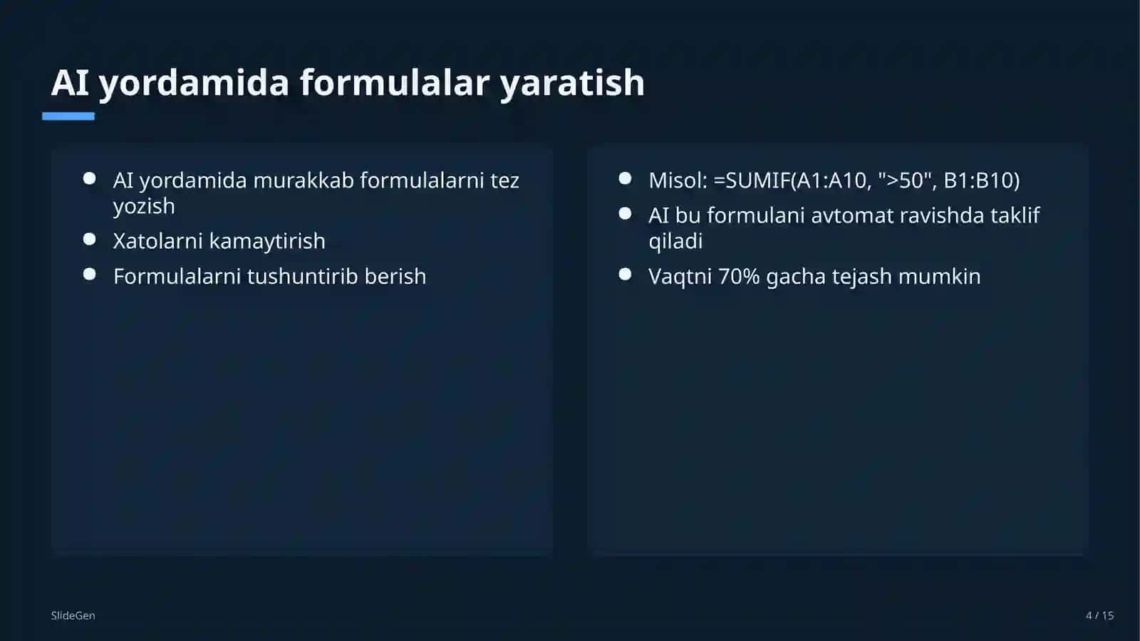 📊 Excel + AI | Hisobot va Tahlillarni 10 Baravar Tez Tayyorlash 4