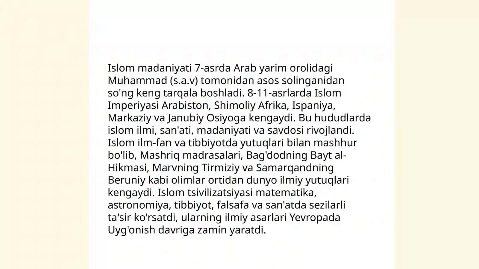 IX-XII asrlarda Markaziy Osiyo xalqlarining uyg‘onish davri: ijtimoiyiqtisodiy va madaniy taraqqiyot 4