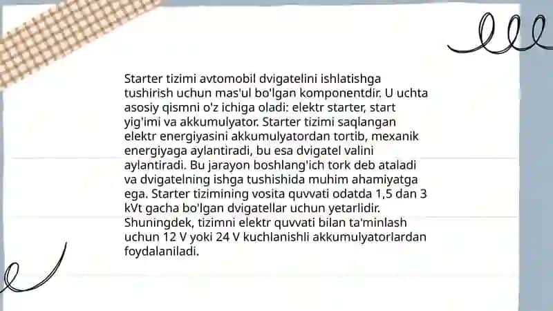 Avtomobilning elektr ta'minot tizimi 4