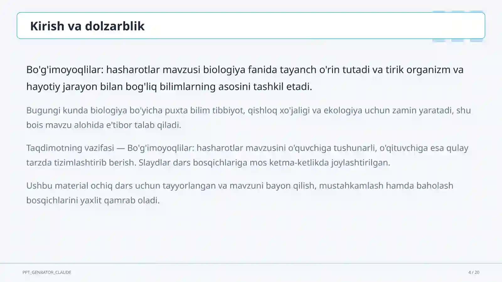 Bo'g'imoyoqlilar: hasharotlar (7-sinf) 4