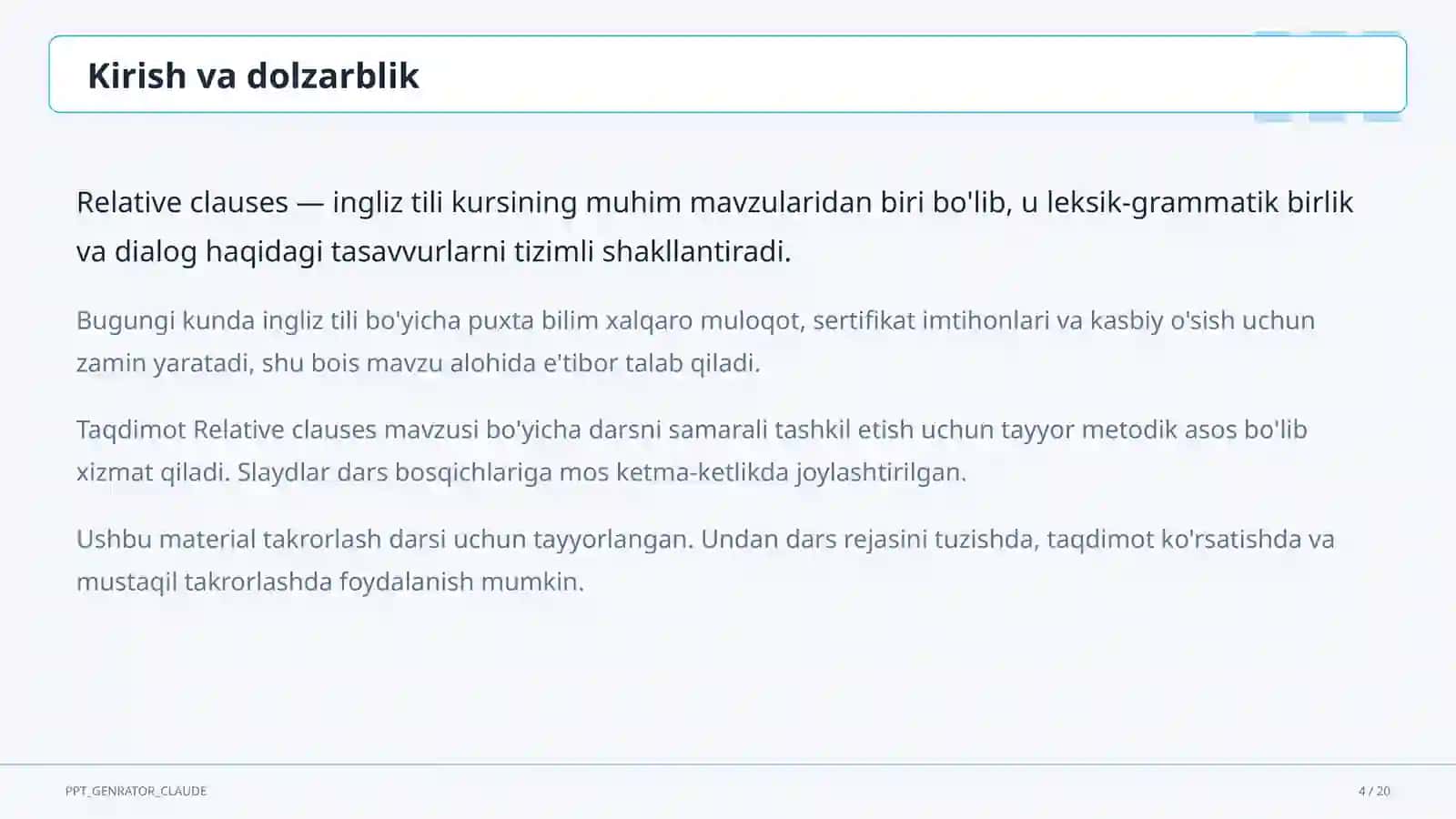 Relative clauses (10-sinf) 4