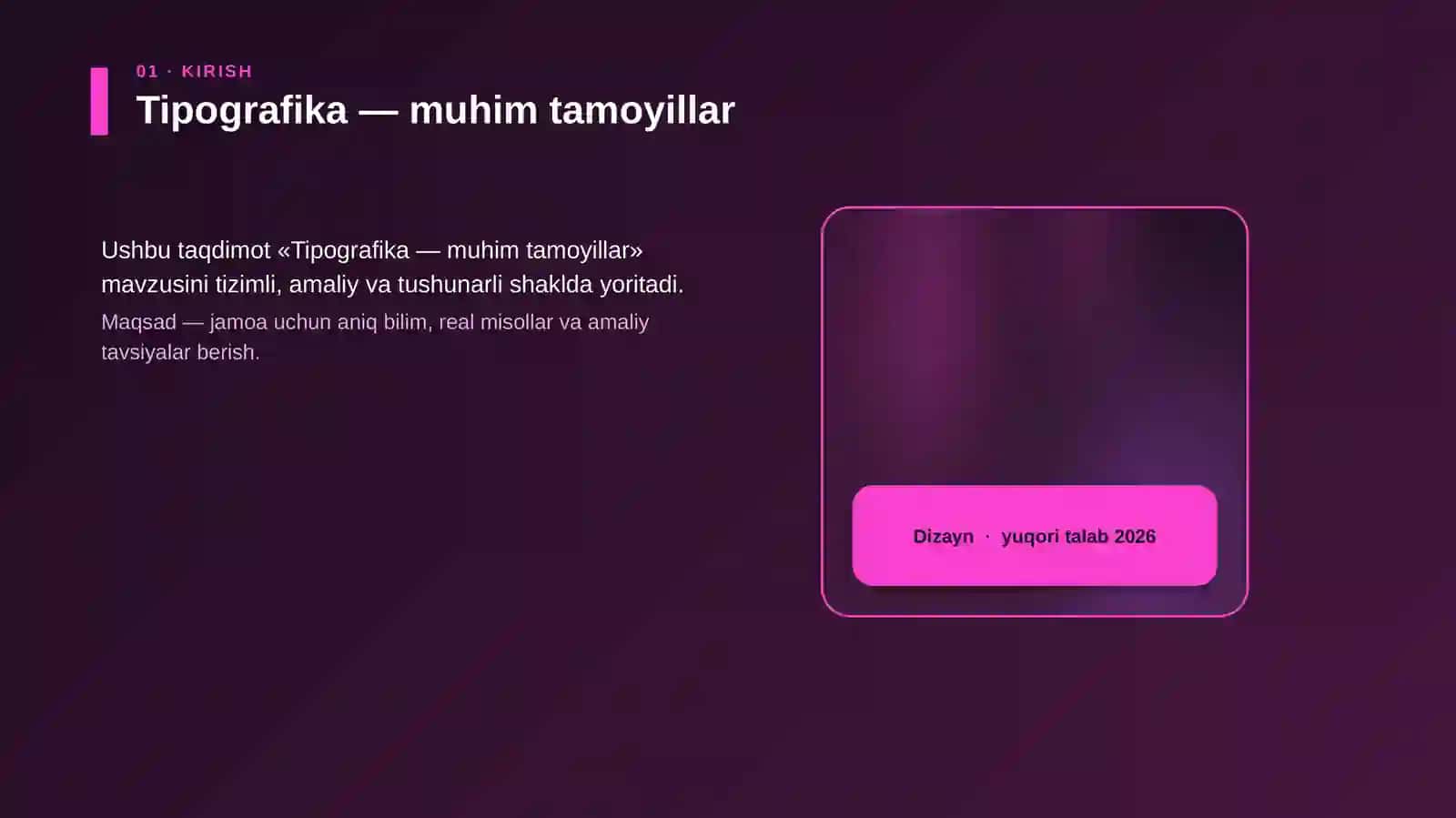 Tipografika — muhim tamoyillar 4
