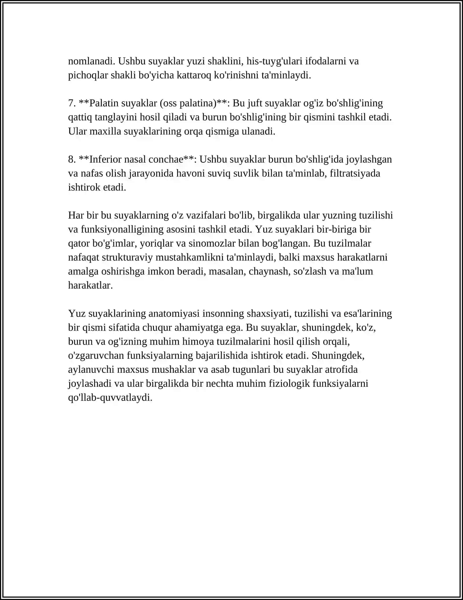 KALLANING YUZ QISMI SUYAKLARI 4