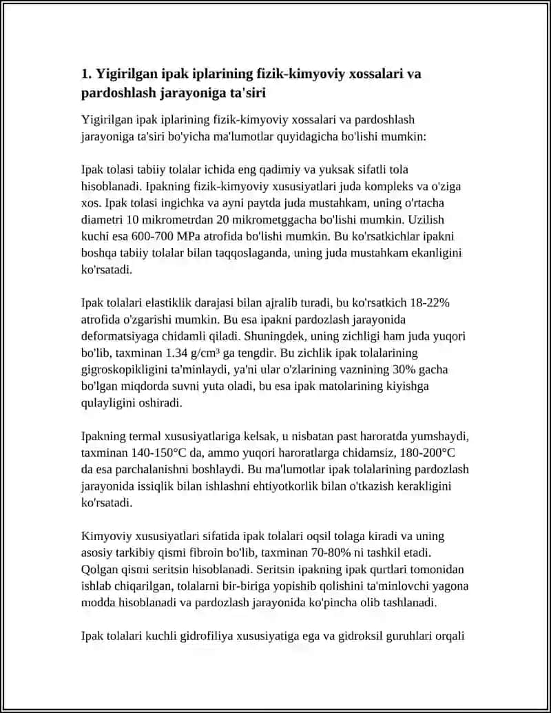 YIGIRILGAN IPAK IPLARINI PARDOSHLASH TEXNALOGIYASI 4