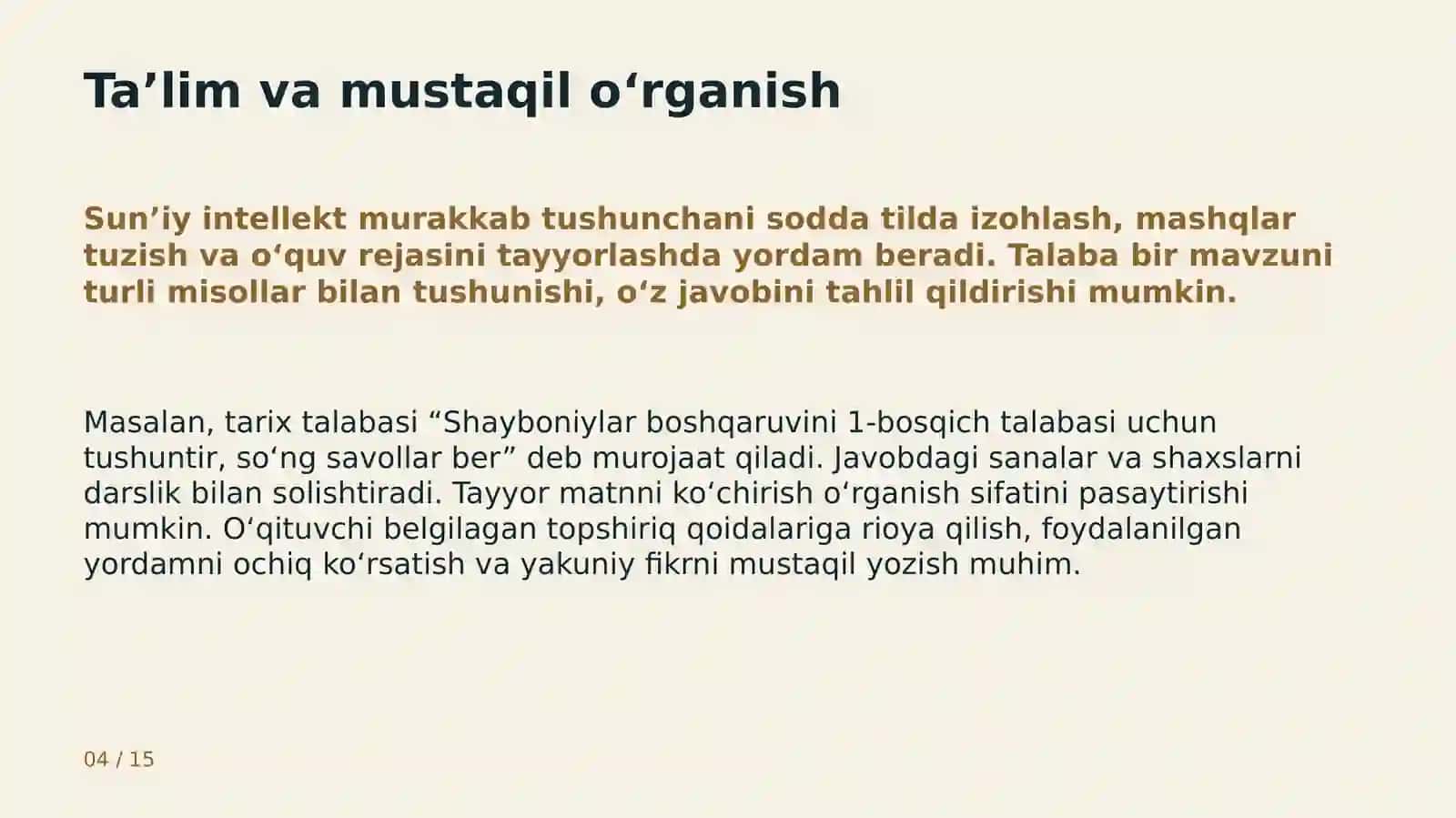 Sun’iy intellekt va Raqamli o‘qitish 4