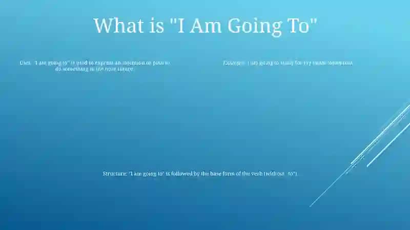 I Am Going To 4