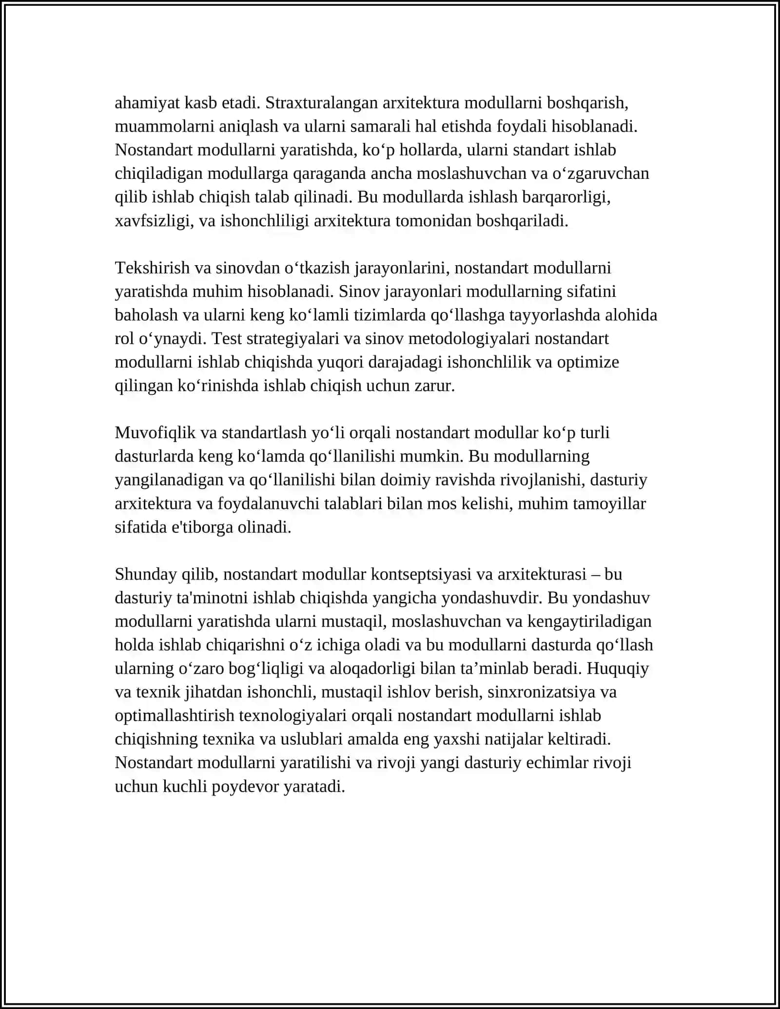 NOSTANDART MODULLARNI YARATISH VA ULARNI DASTURDA QO‘LLASH 4