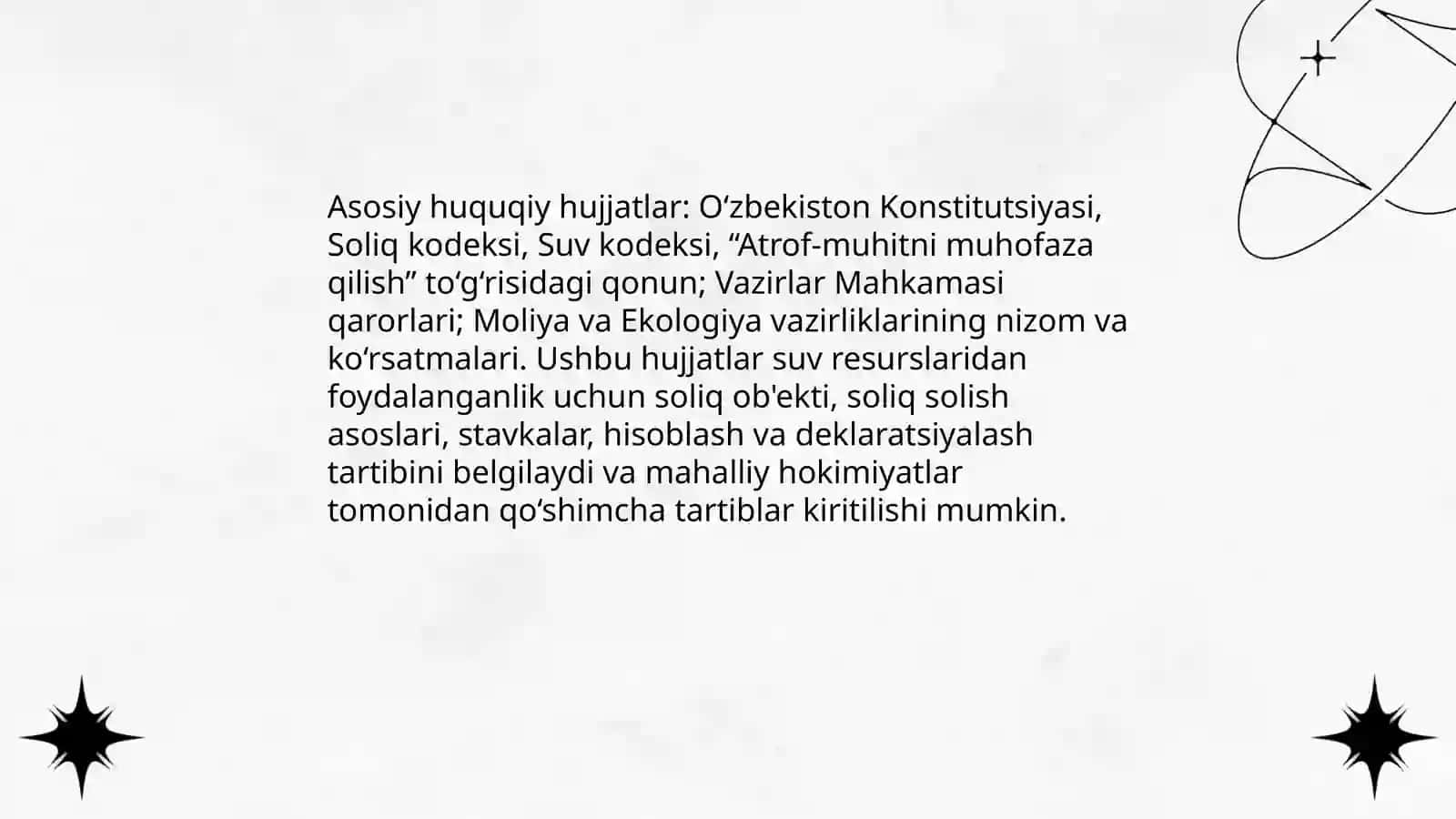 Suv resurslaridan foydalanganlik uchun soliq 4