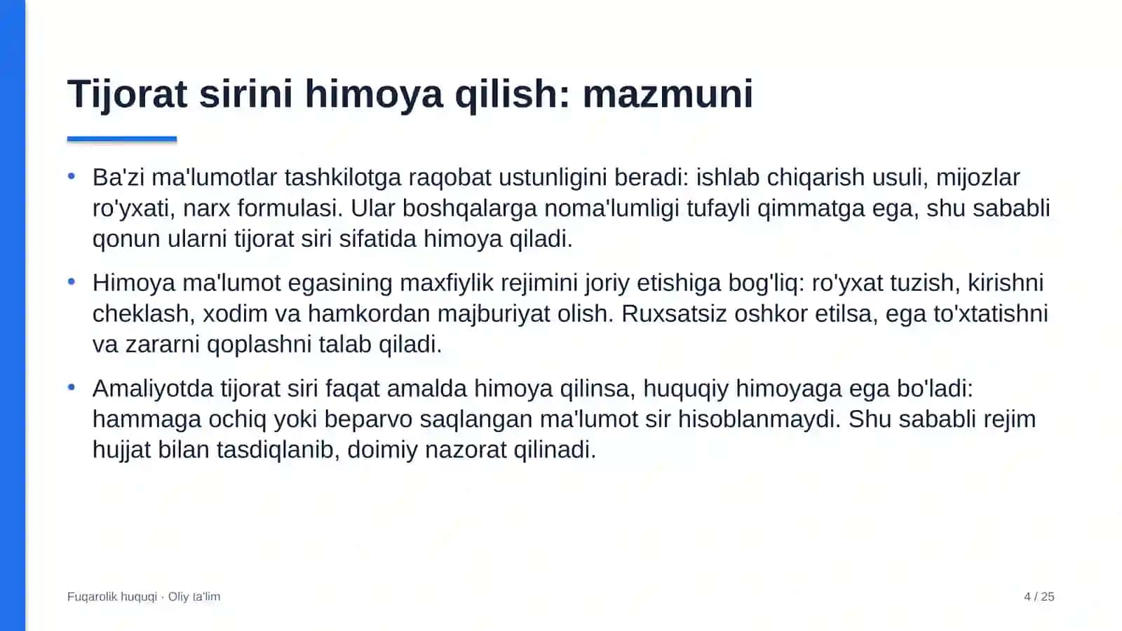 Dam olish maskanlarida tijorat sirini himoya qilish 4