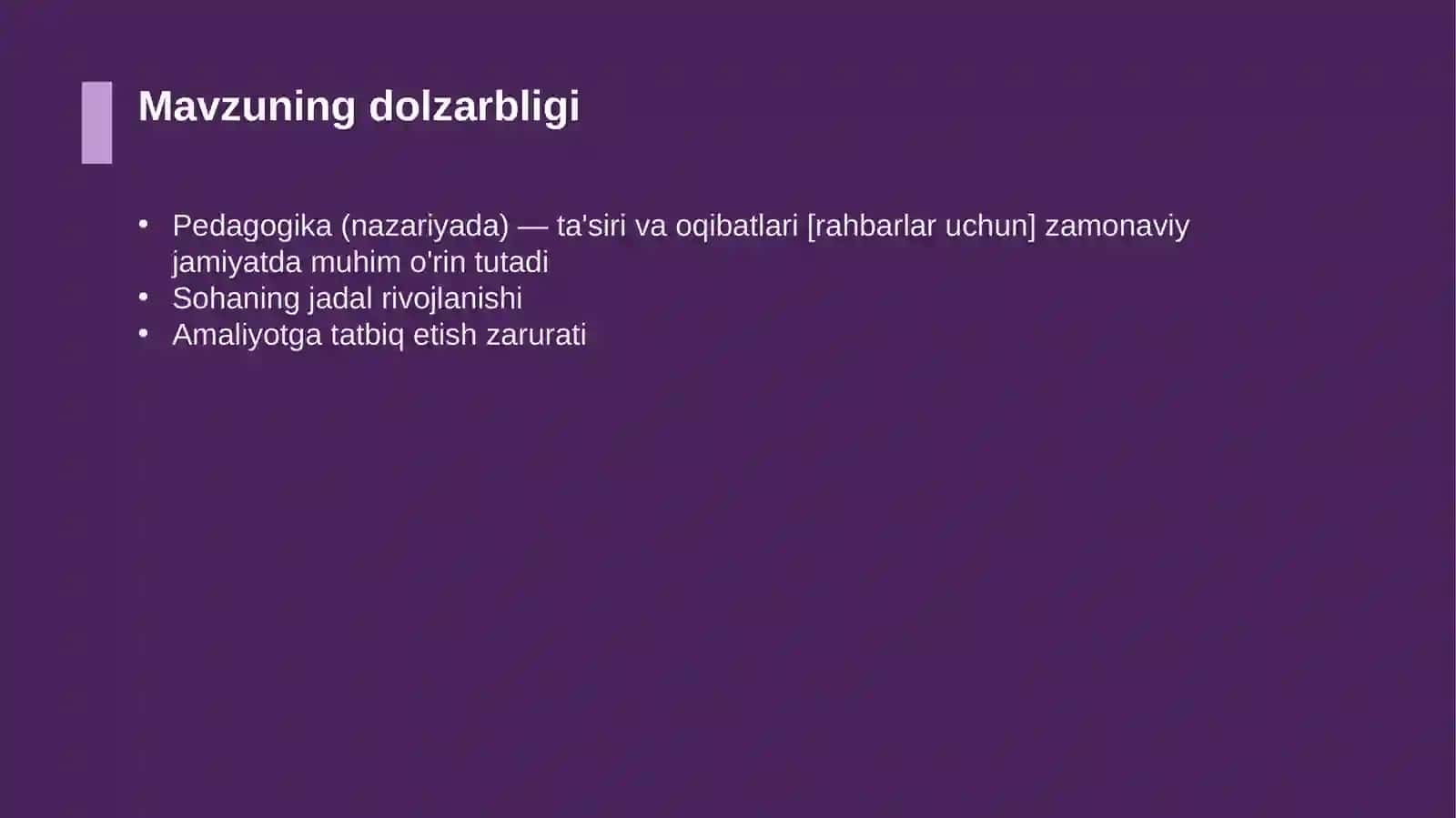 Pedagogika (nazariyada) — ta'siri va oqibatlari [rahbarlar uchun] 4