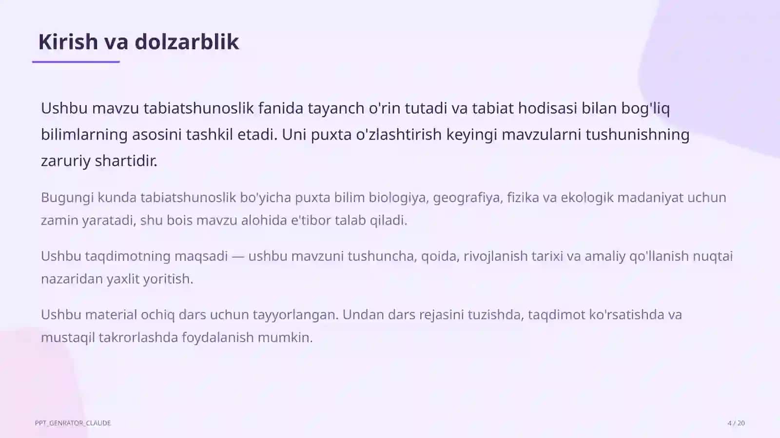 Hayvonlarning turlari: sutemizuvchilar, qushlar, baliqlar (3-sinf) 4