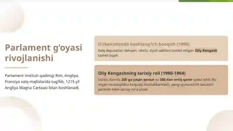 O‘zbekiston qonun chiqaruvchi hokimiyatining shakllanishi 4