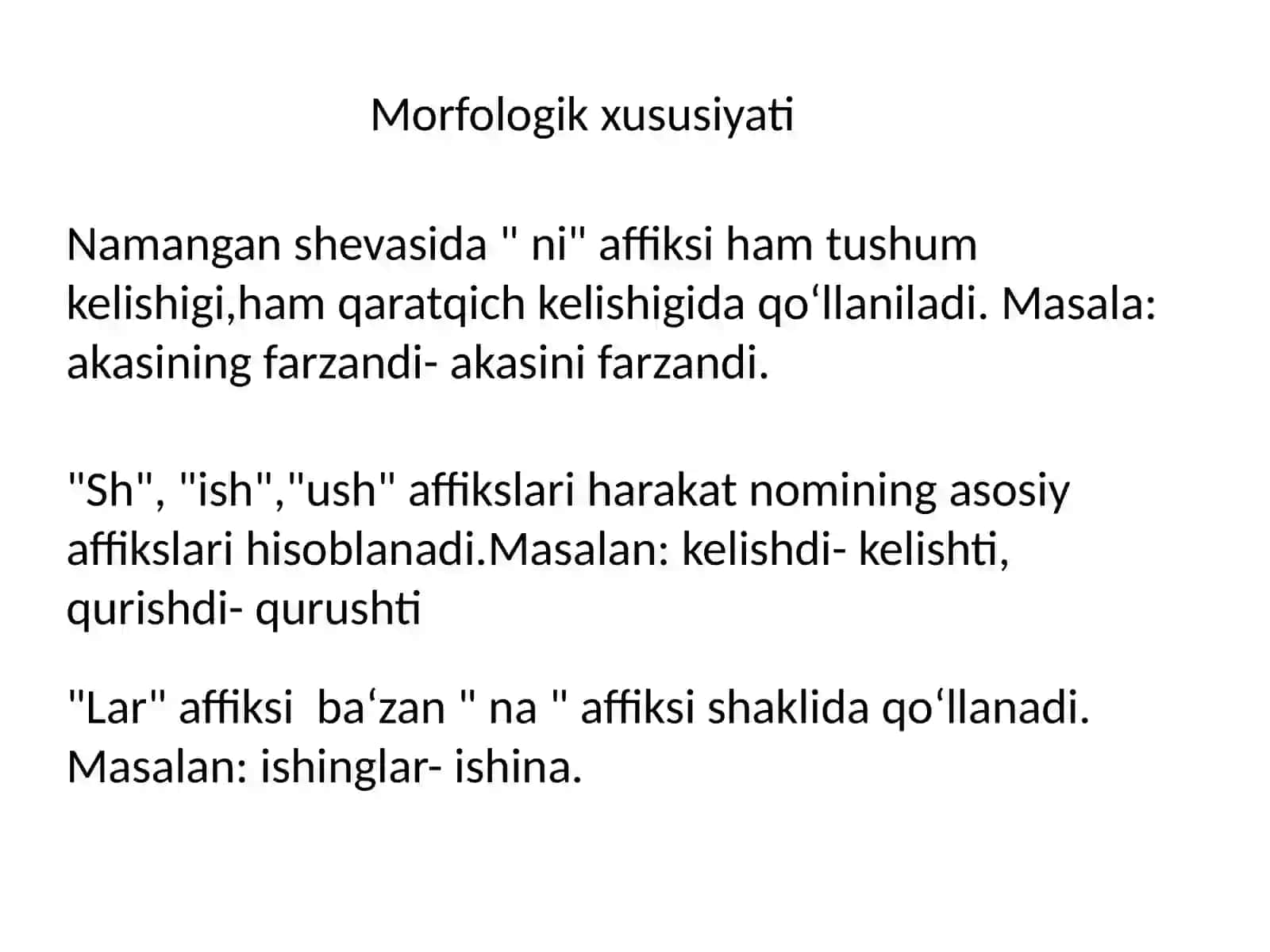 Namangan shevasining fonetik, leksik va morfologik tahlili 4