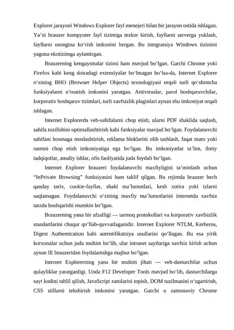 Internit ekesprorer dasturi imkoniyatlari opera dasturi imkoniyatlari Google Chrome imkoniyatlari elektron pochta imkoniyatlari 4