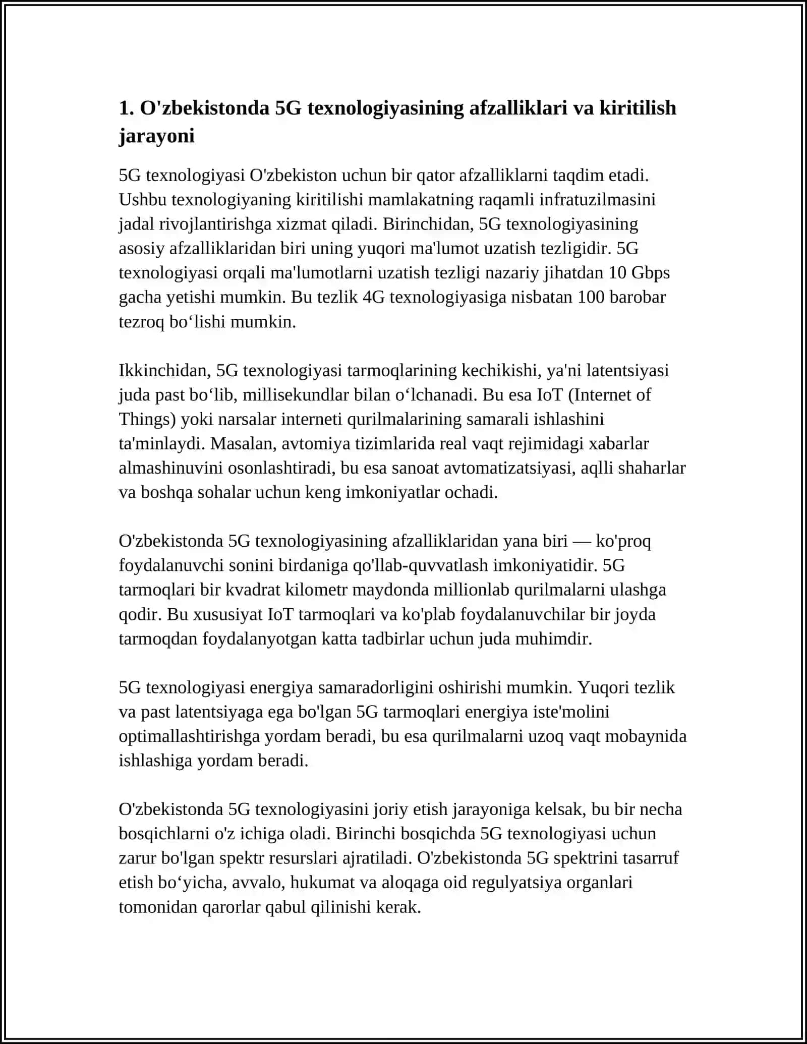 OʻZBEKISTONDA TELEKOMMUNIKATSIYA VA SIMSIZ ALOQA TEXNOLOGIYALARI RIVOJIGA TAʼSIR ETUVCHI OMILLAR 4