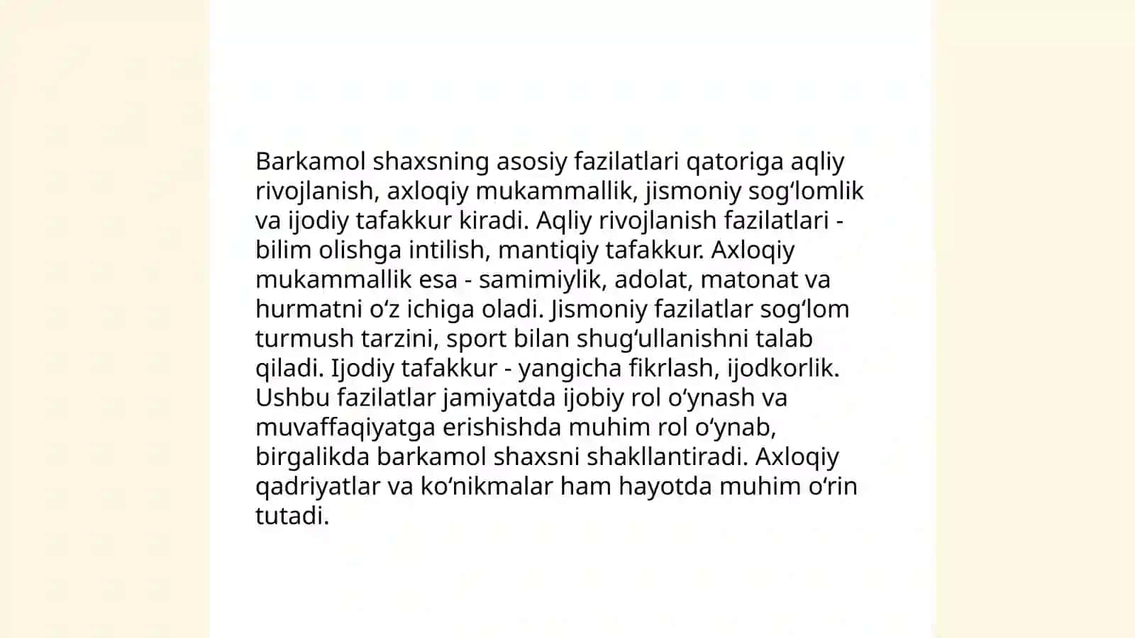 Har tomonlama barkamol shaxsni shakllantirish -milkiy tarbiyaning bosh maqsadi 4