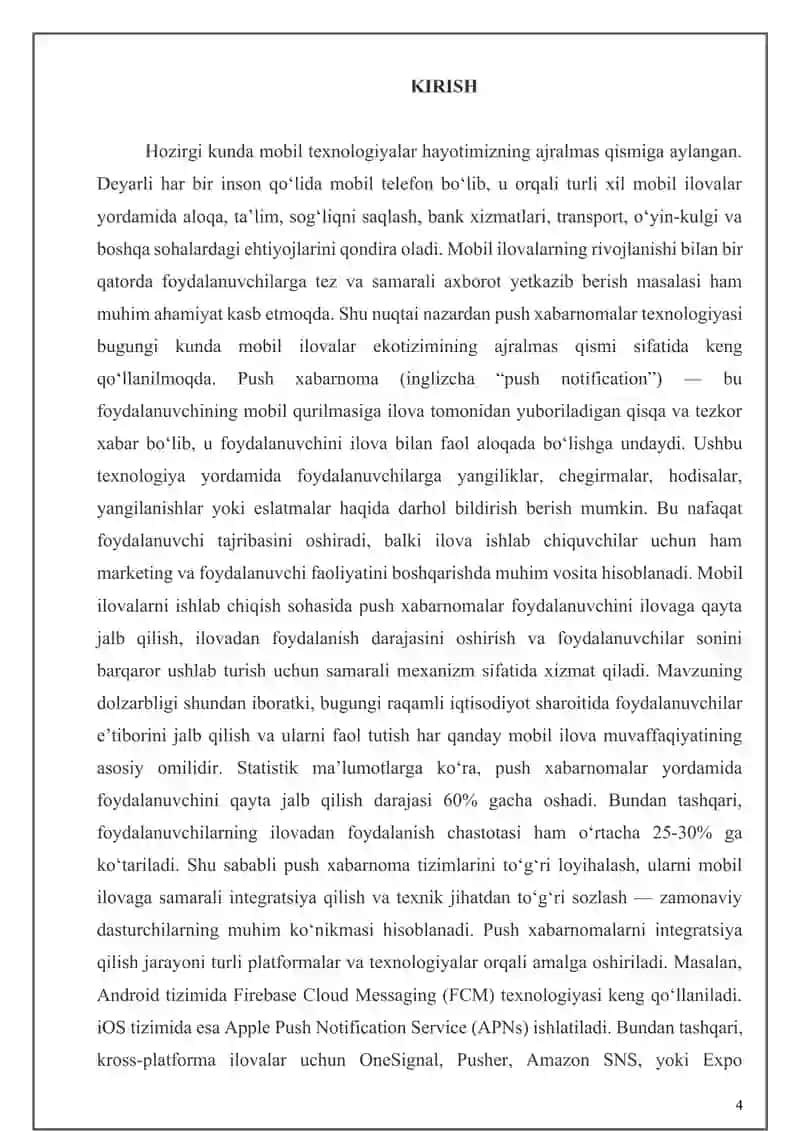 Ilovalarda push xabarnomalarni integratsiya qilish 4
