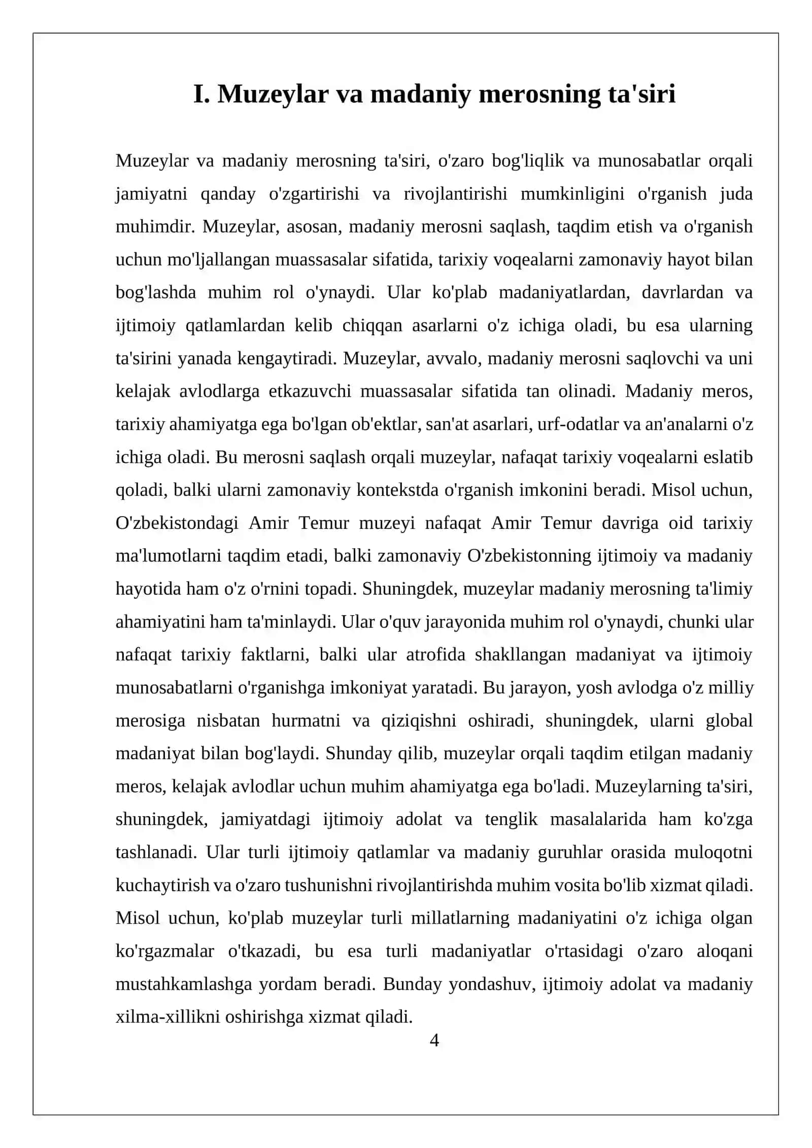Muzeylar OʻTMISH VA KELAJAK ORASIDAGI KOPRIK 4