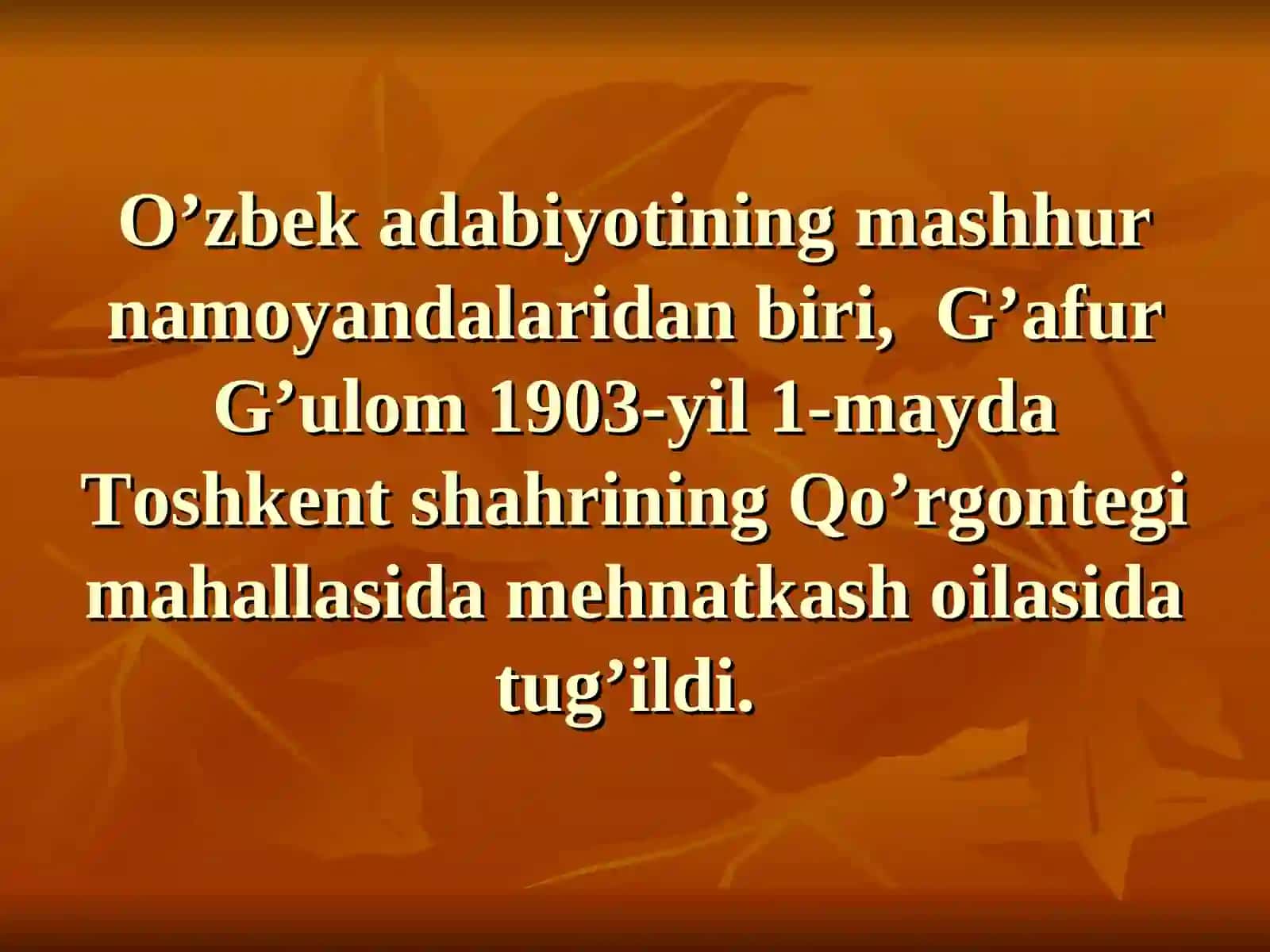 Abdiyeva Mohiraning G’ofur G’ulom Hayoti 4