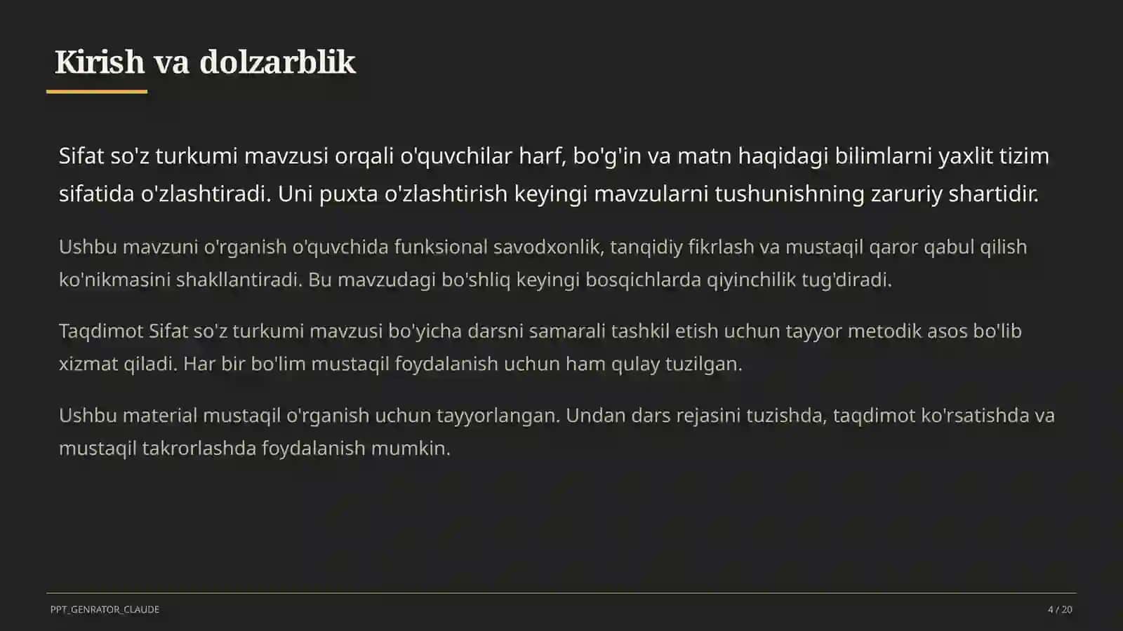 Sifat so'z turkumi (3-sinf) 4