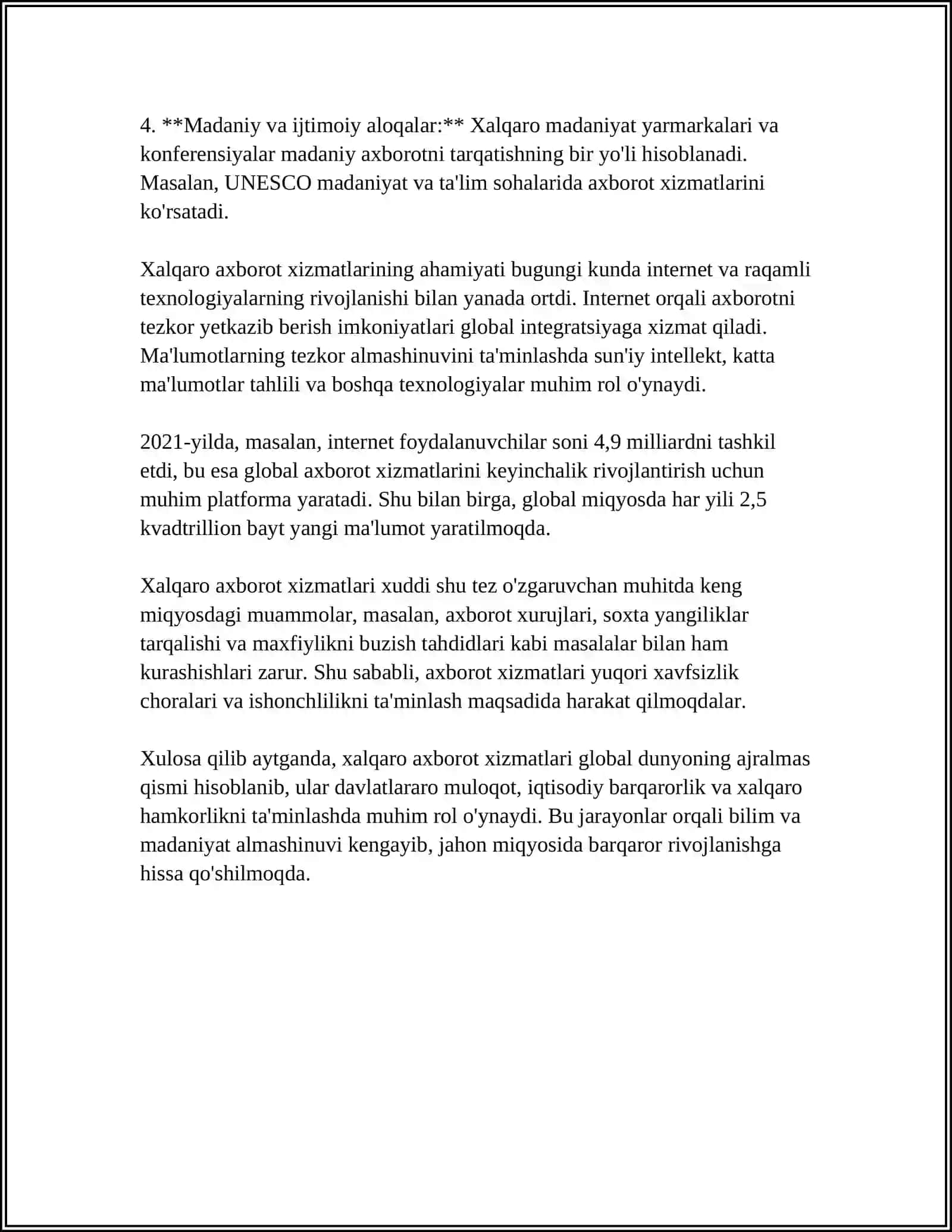 Xalqaro axborot xizmati tushunchasi 4