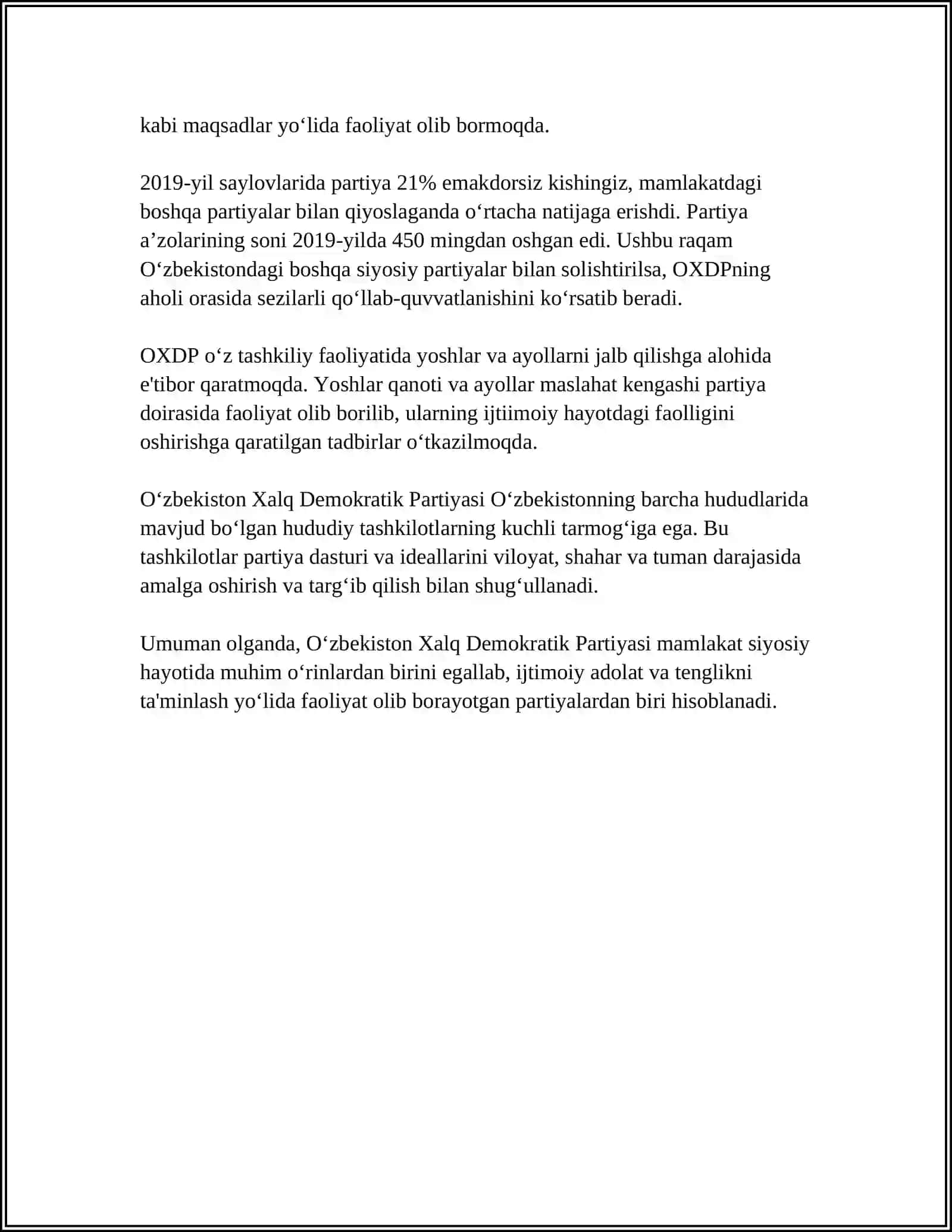 Oʻzbekiston Xalq Demokratik Partiyasi 4