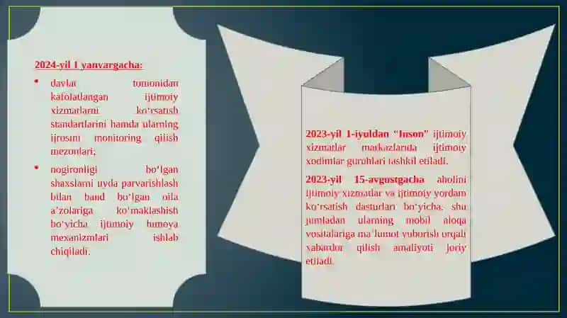 IJTIMOIY XIZMAT MARKAZLARI AGENTLIK VA TASHKILOTLARDA IJTIMOIY ISH AMALIYOTI 4