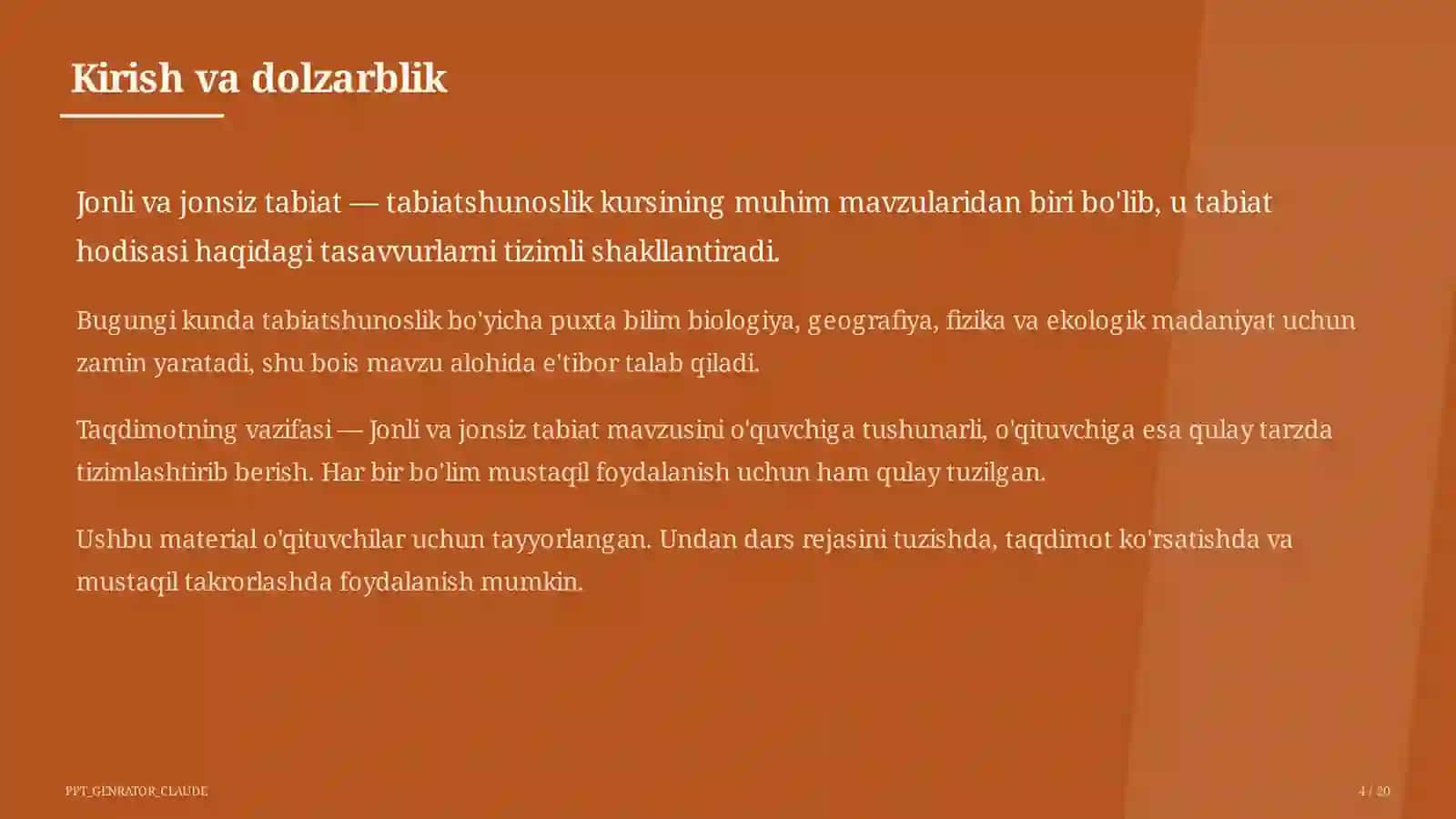 Jonli va jonsiz tabiat (2-sinf) 4