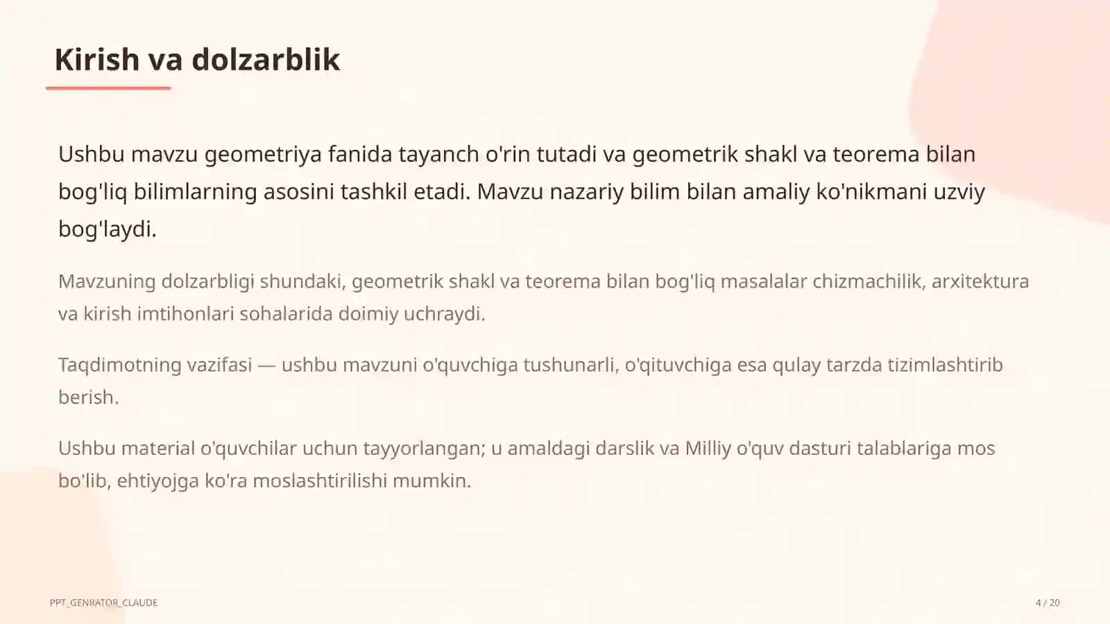 Fazoda to'g'ri chiziq va tekisliklarning parallelligi (10-sinf) 4