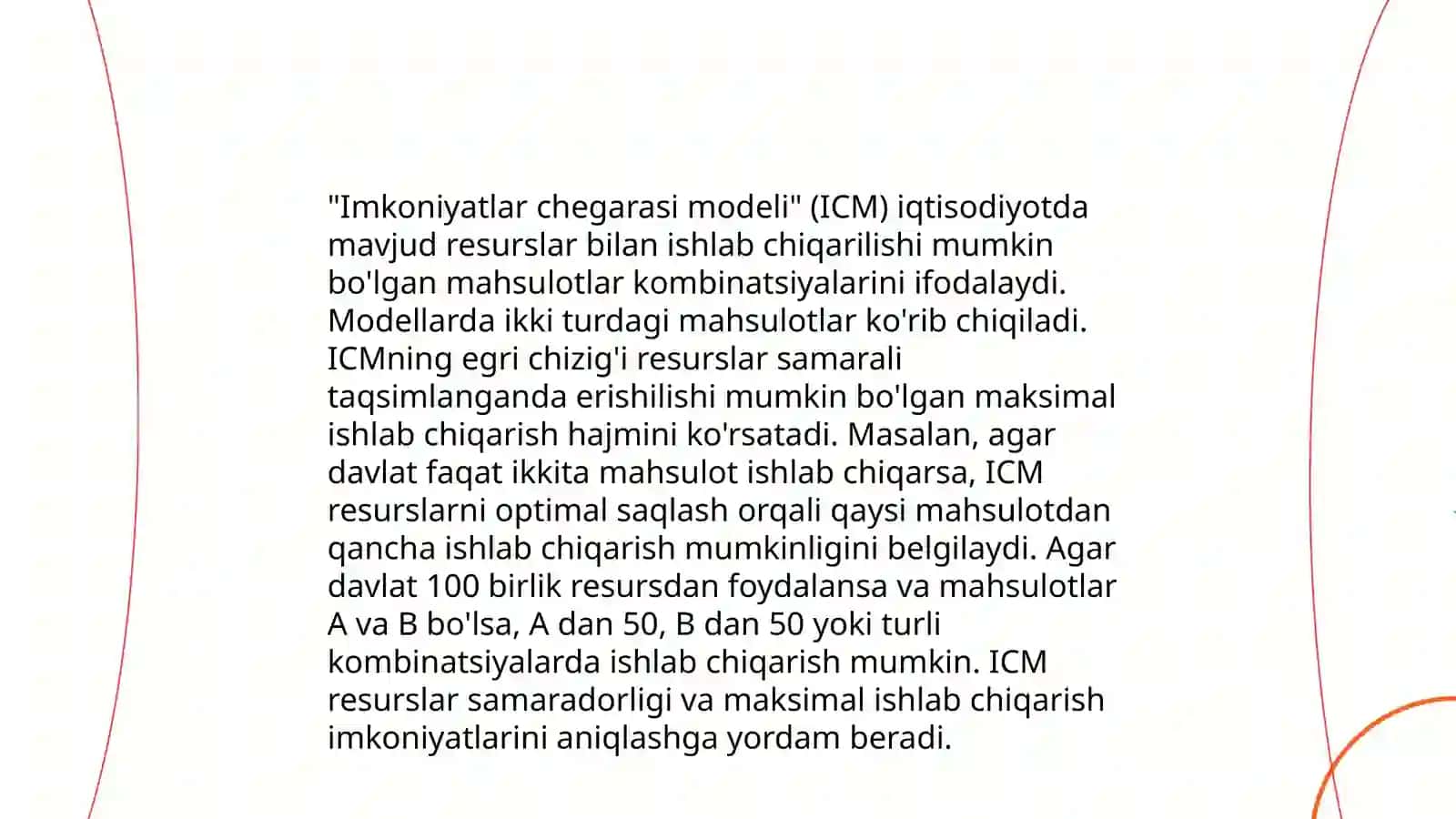 Ishlab chiqarish imkoniyatlari va uning chegarasi 4