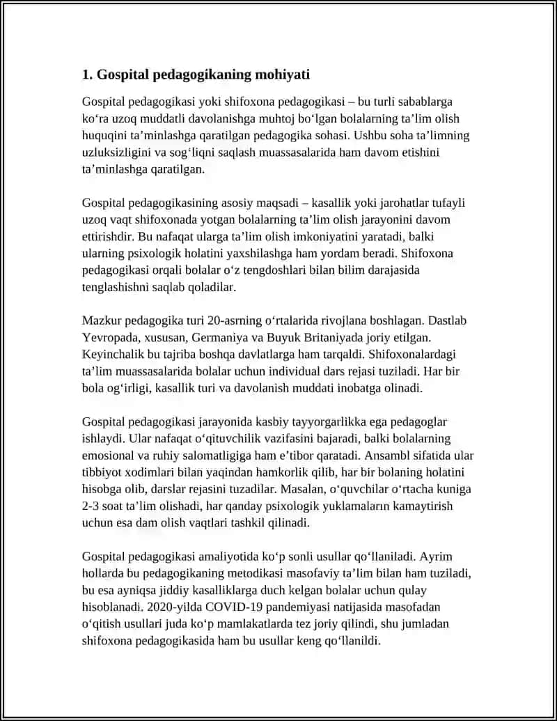 GOSPITAL PEDAGOGIKA - INKLYUZIYANING AJRALMAS QISMI SIFATIDA 4